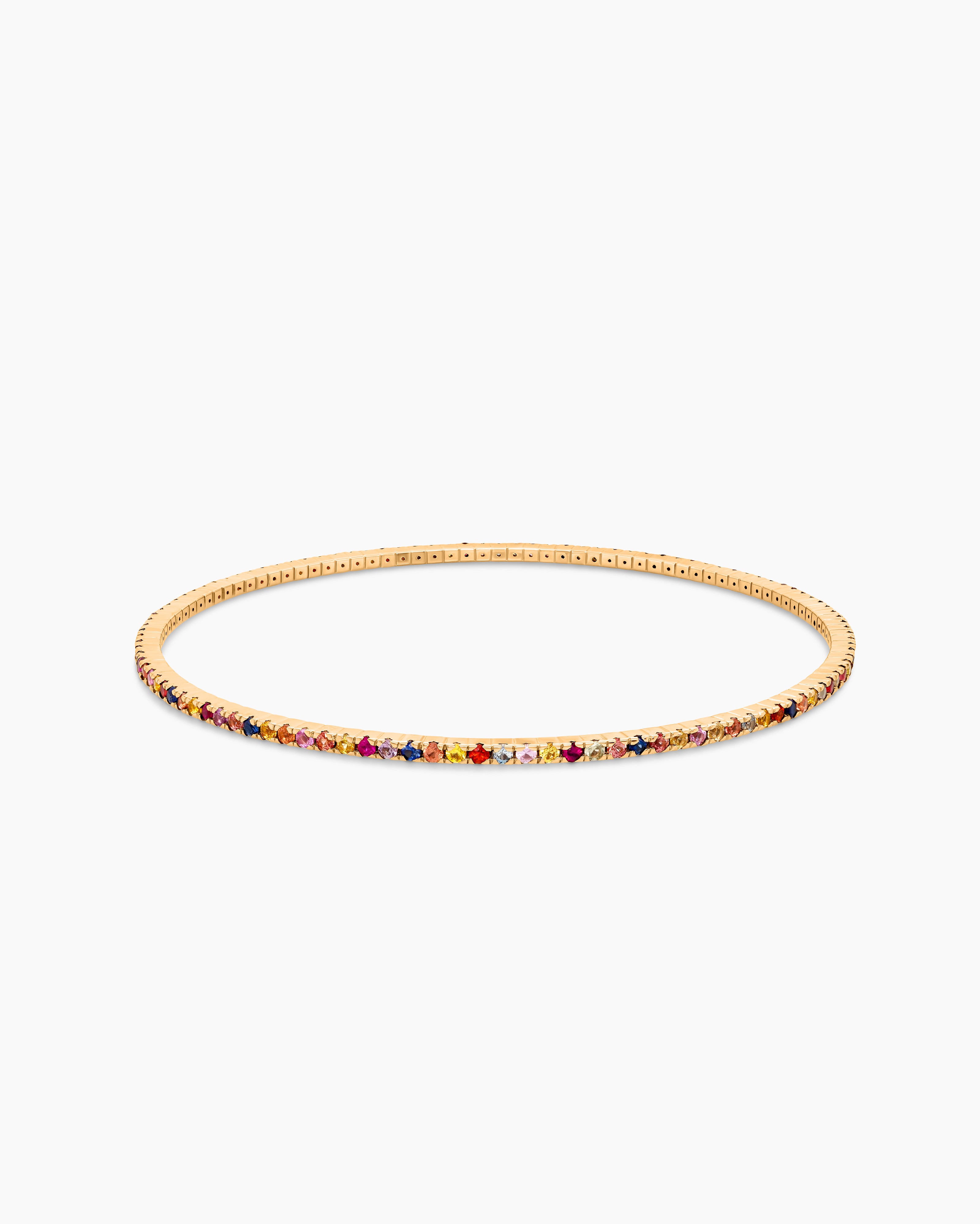 Yellow Gold Gemstone Bangle Bracelet