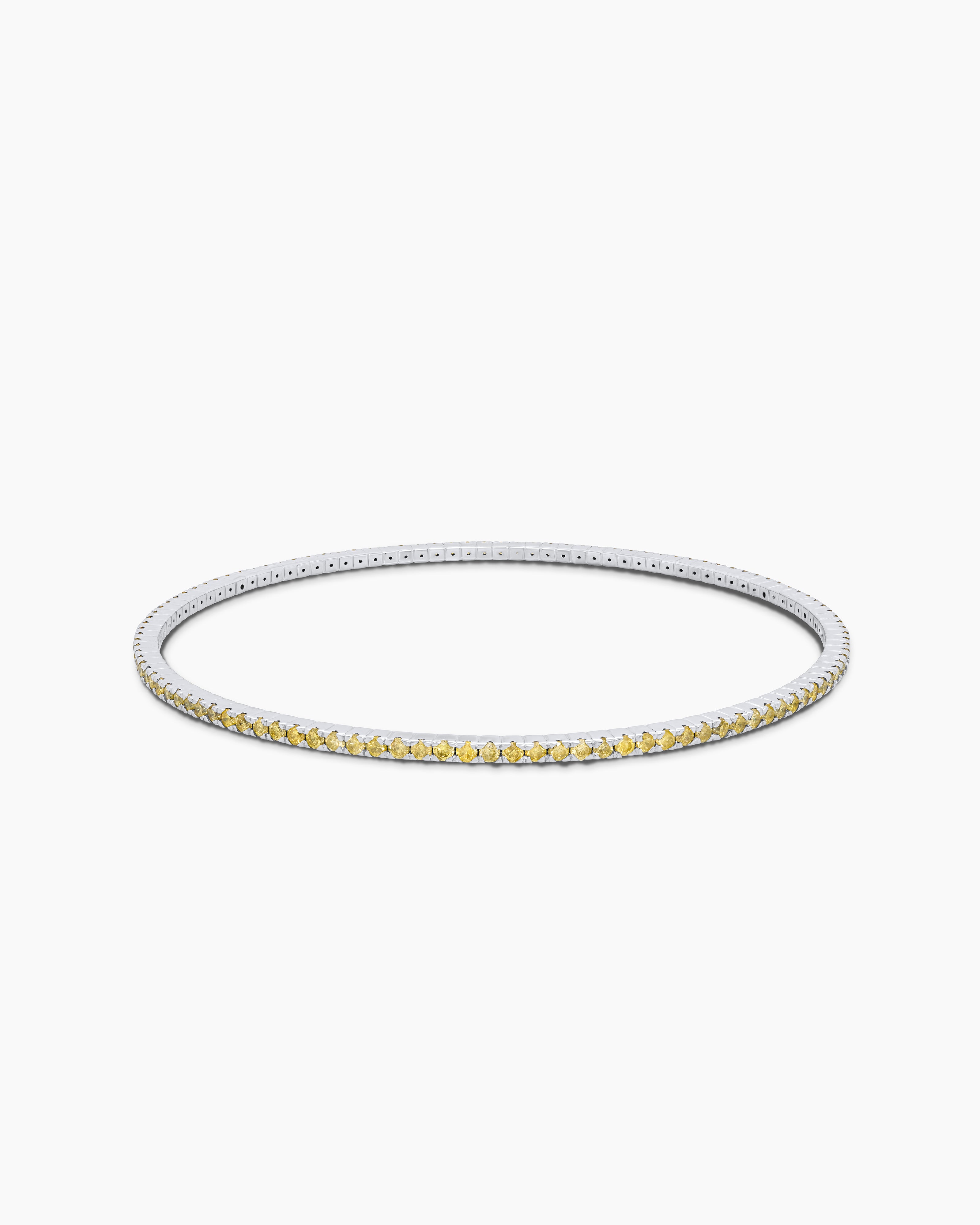 White Gold Gemstone Bangle Bracelet