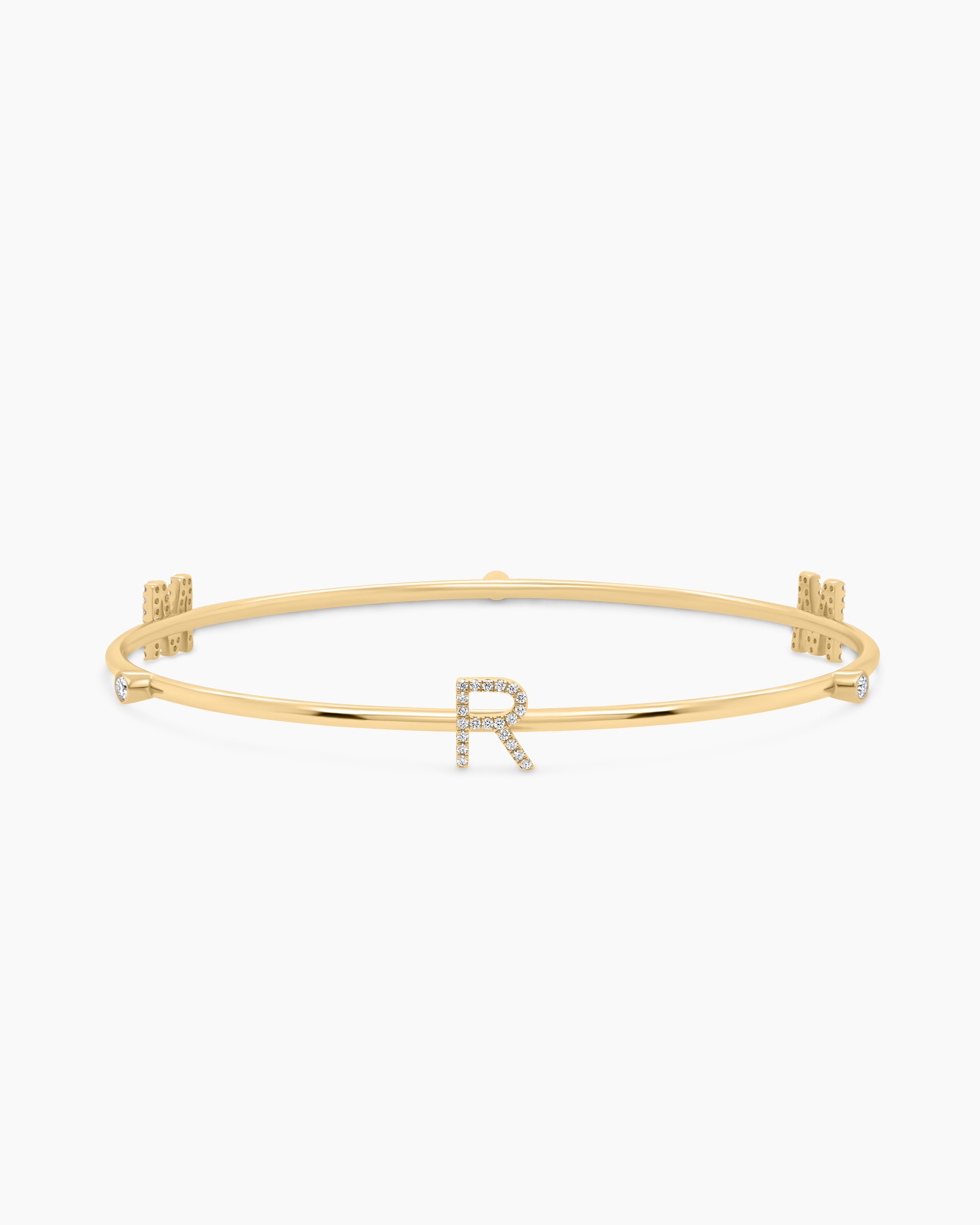 Initial Bangle Bracelet