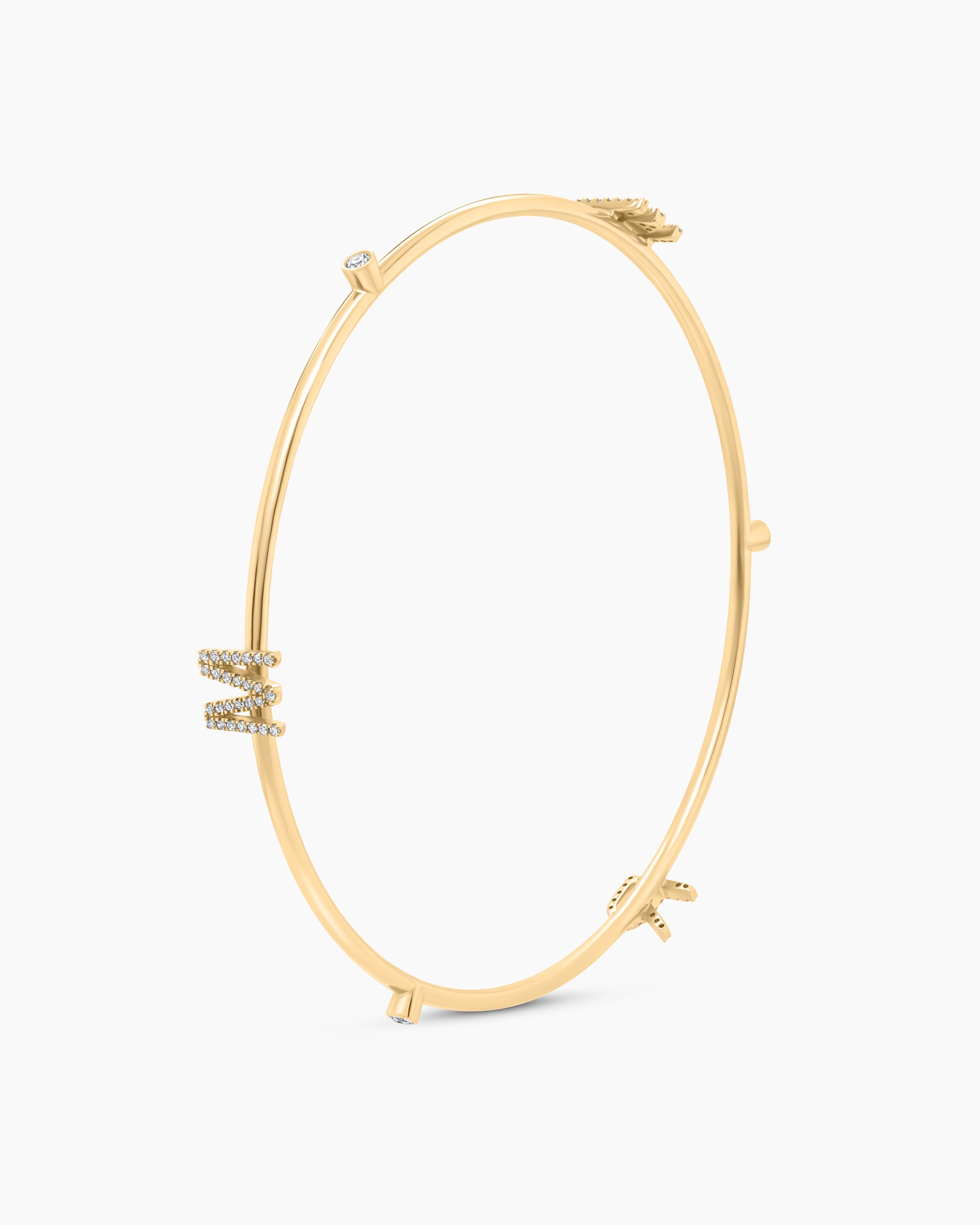 Personalized Initial Bangle Bracelet