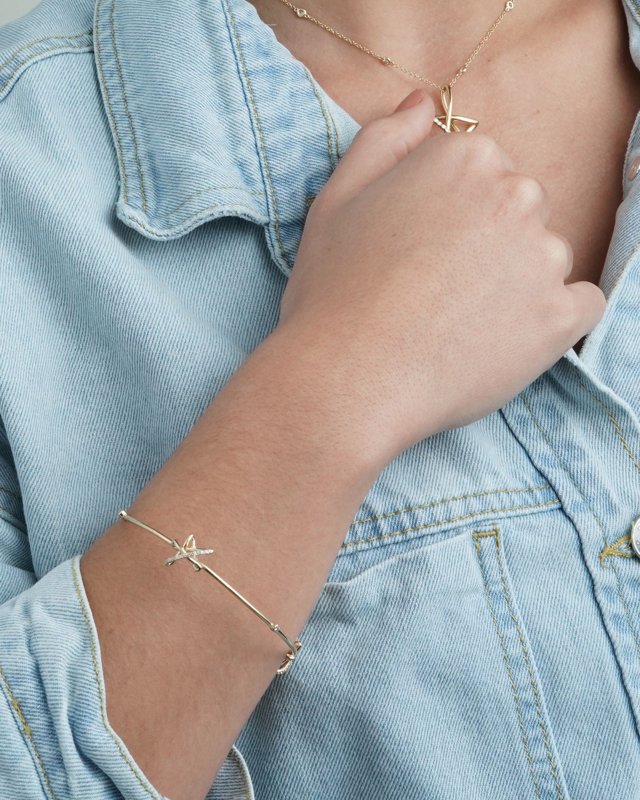 Diamond Star Bangle Bracelet