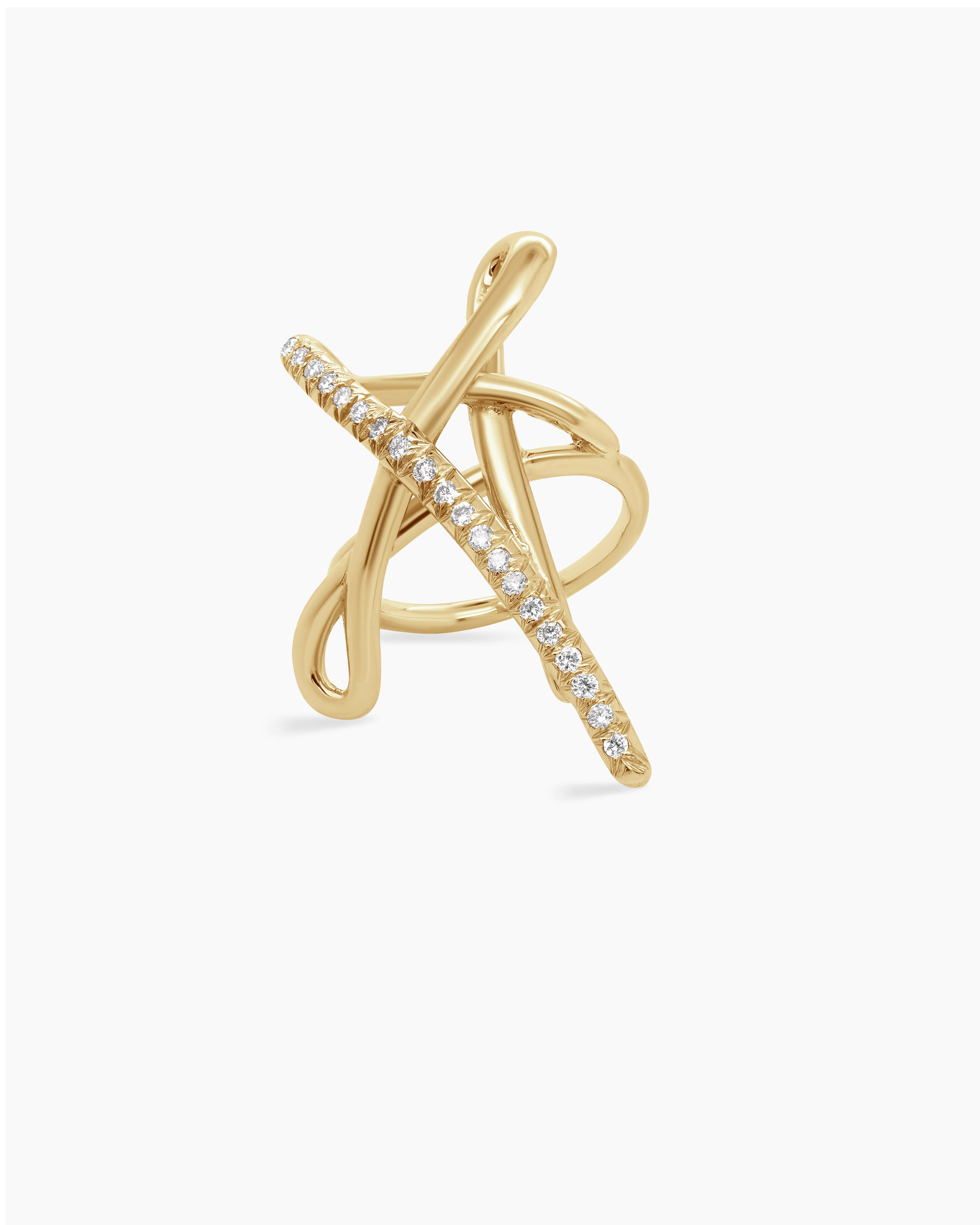 Medium Diamond Star Scribble Ring