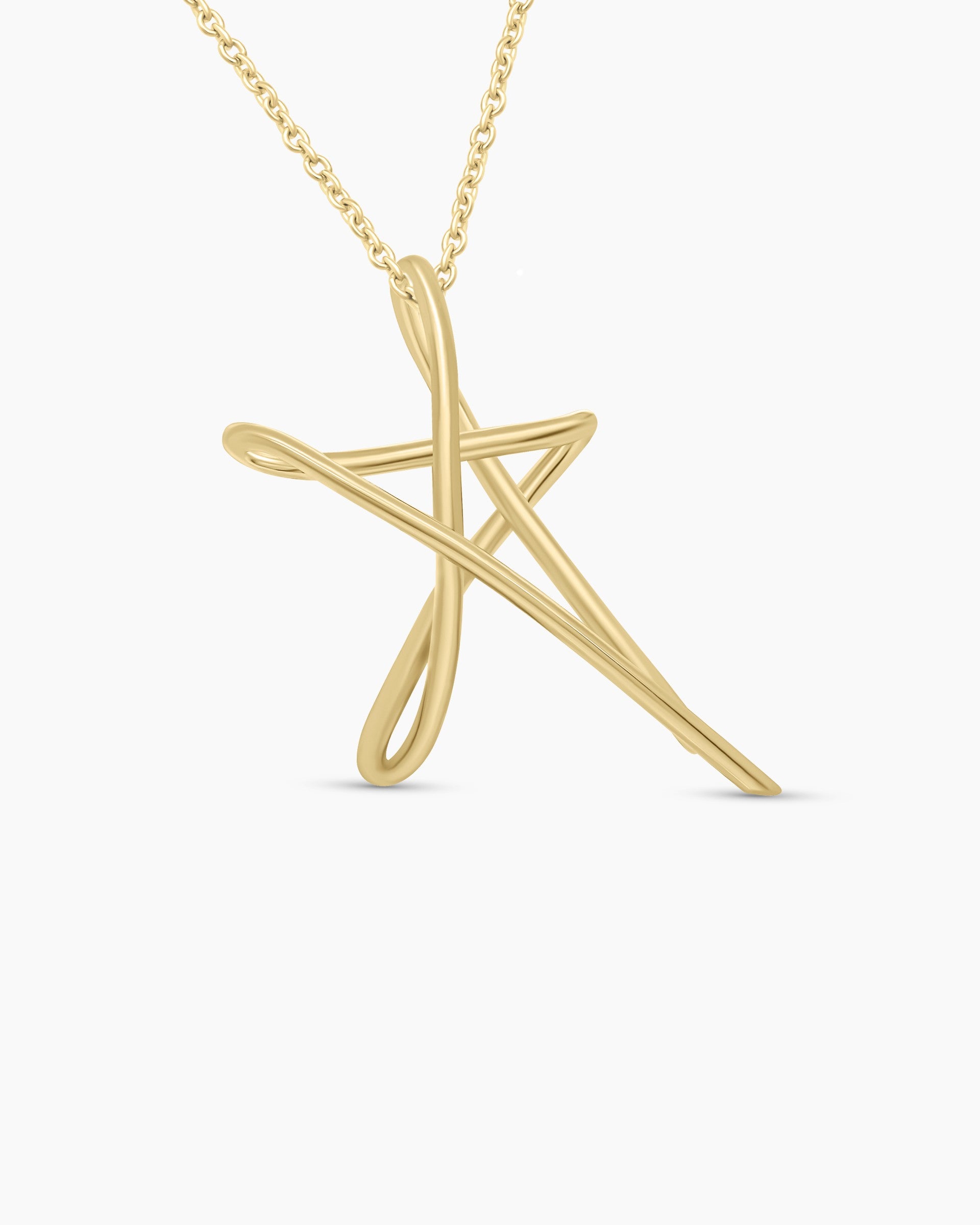 Medium Gold Cross Pendant Necklace