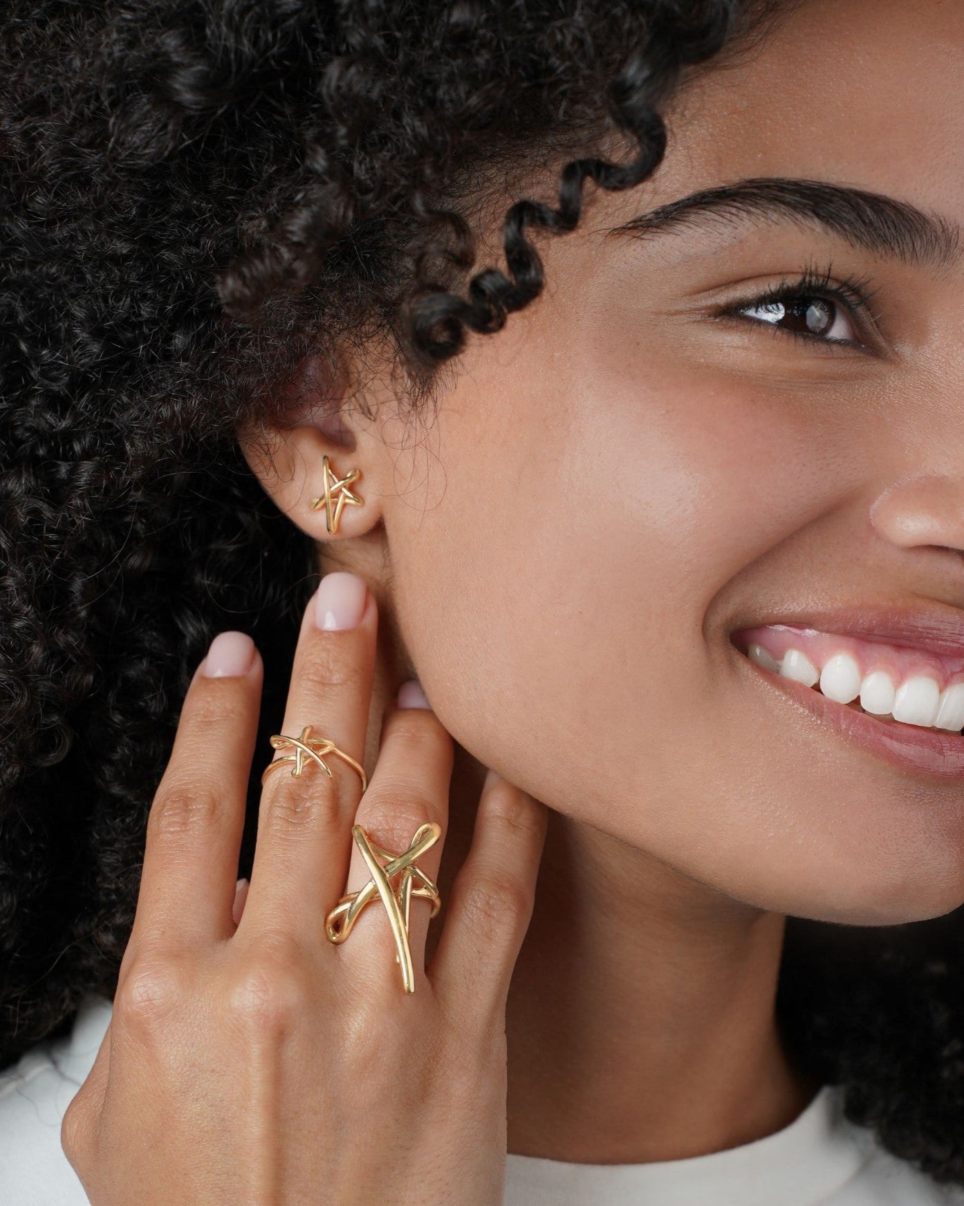 Medium Star Scribble Ring