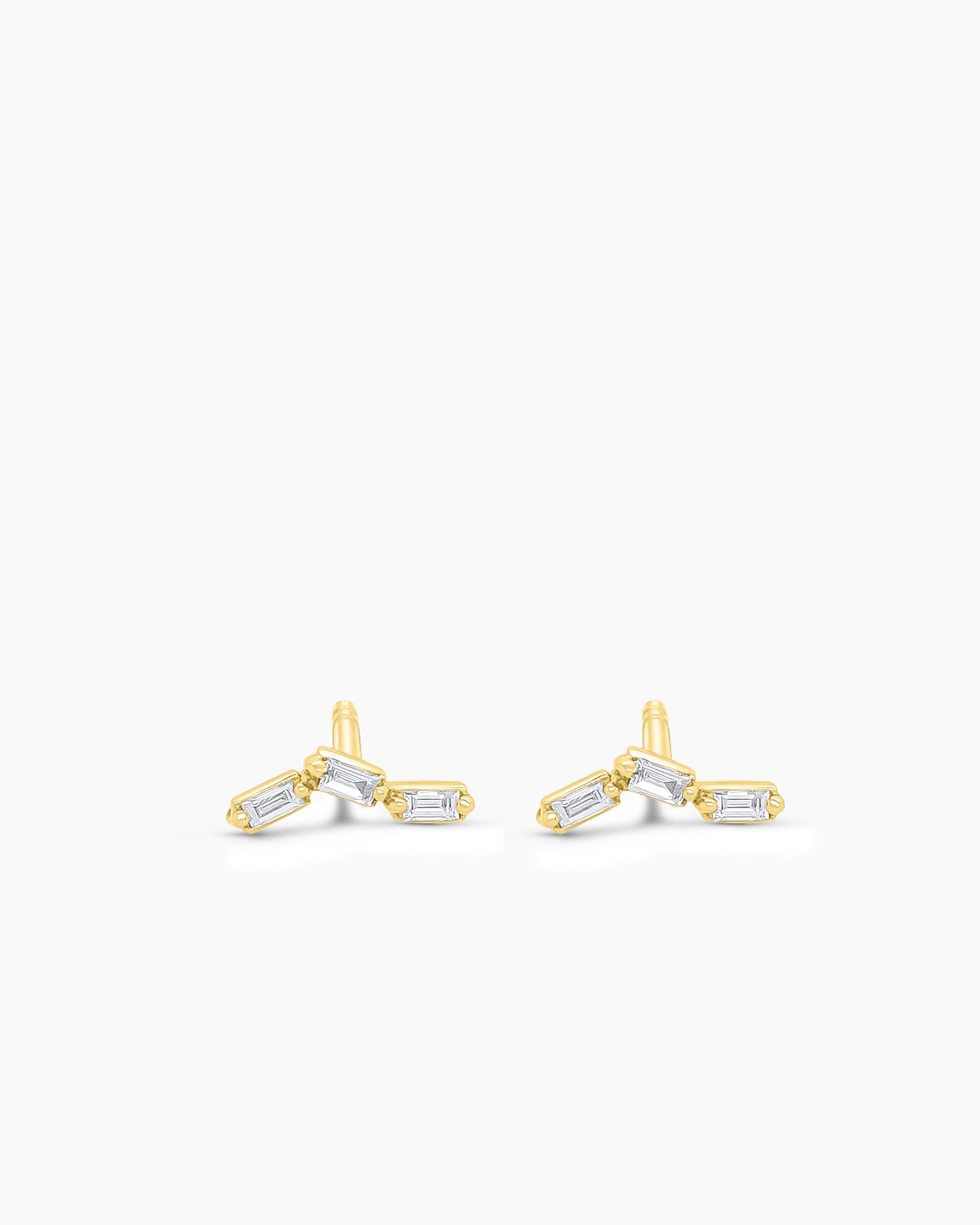 Diamond Baguette Stud Earrings