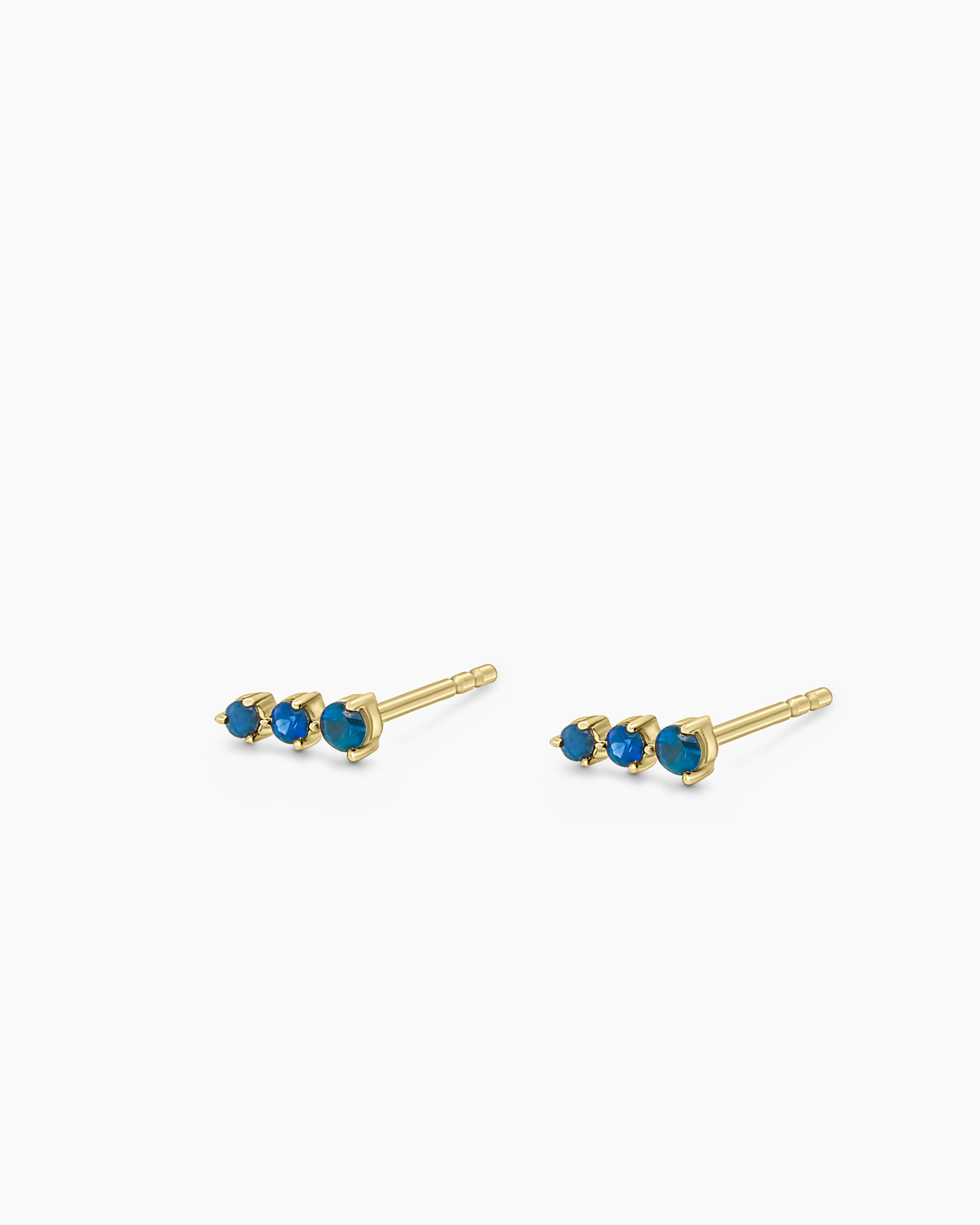 Graduated Gemstone Stud Earrings