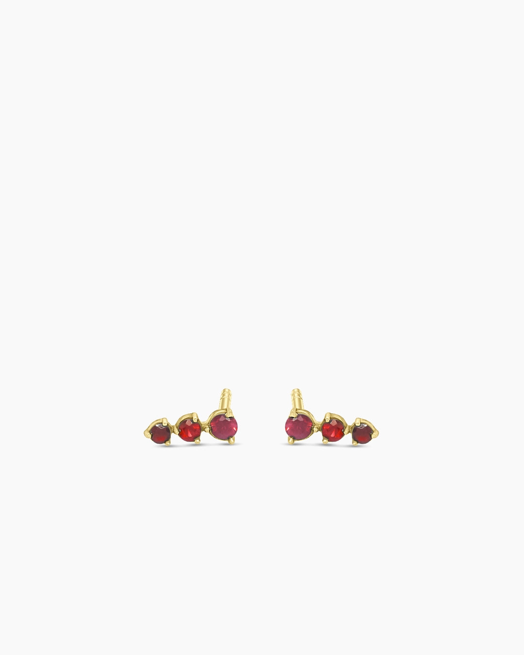 Graduated Gemstone Stud Earrings