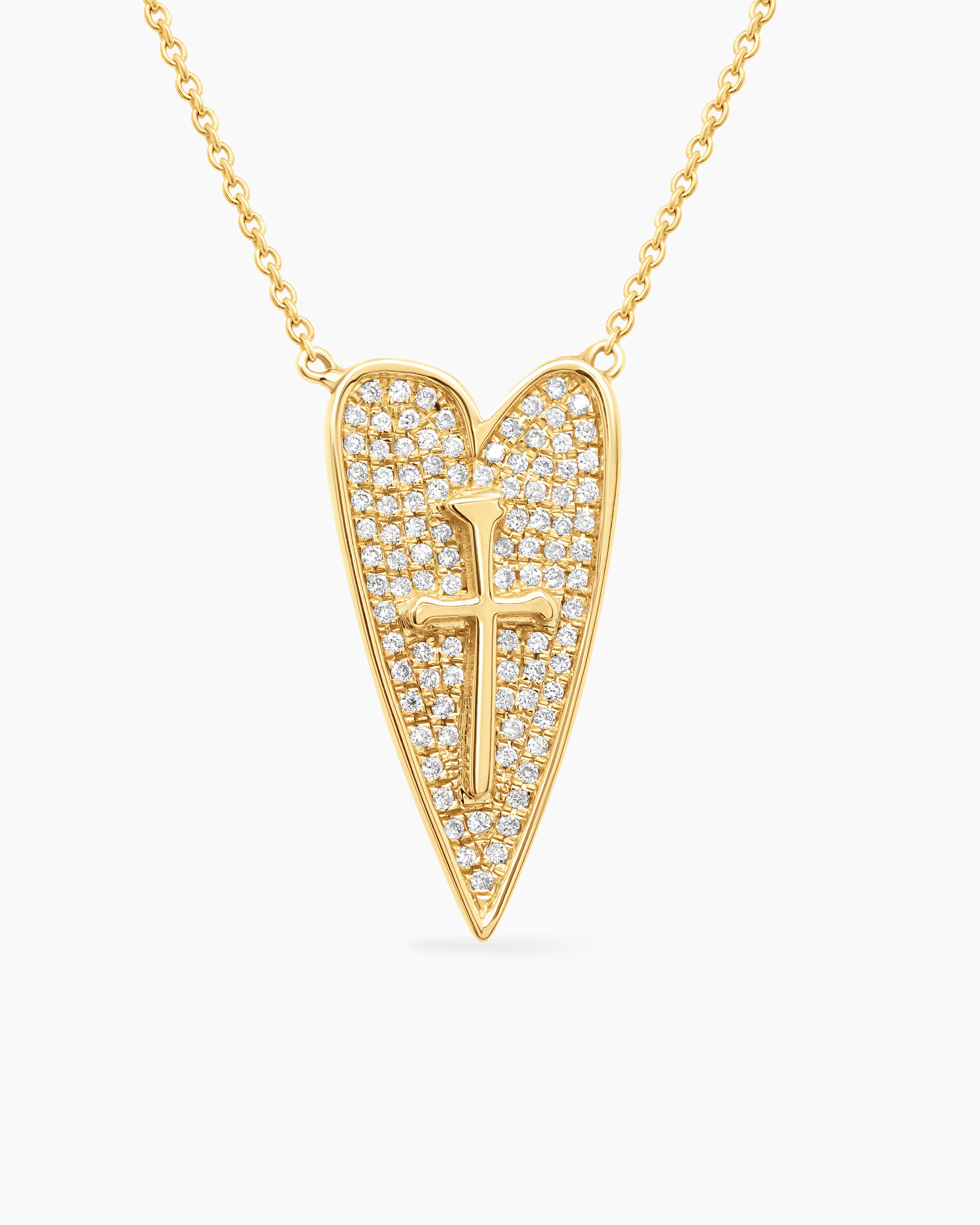 Pave Gemstone Heart Pendant Necklace