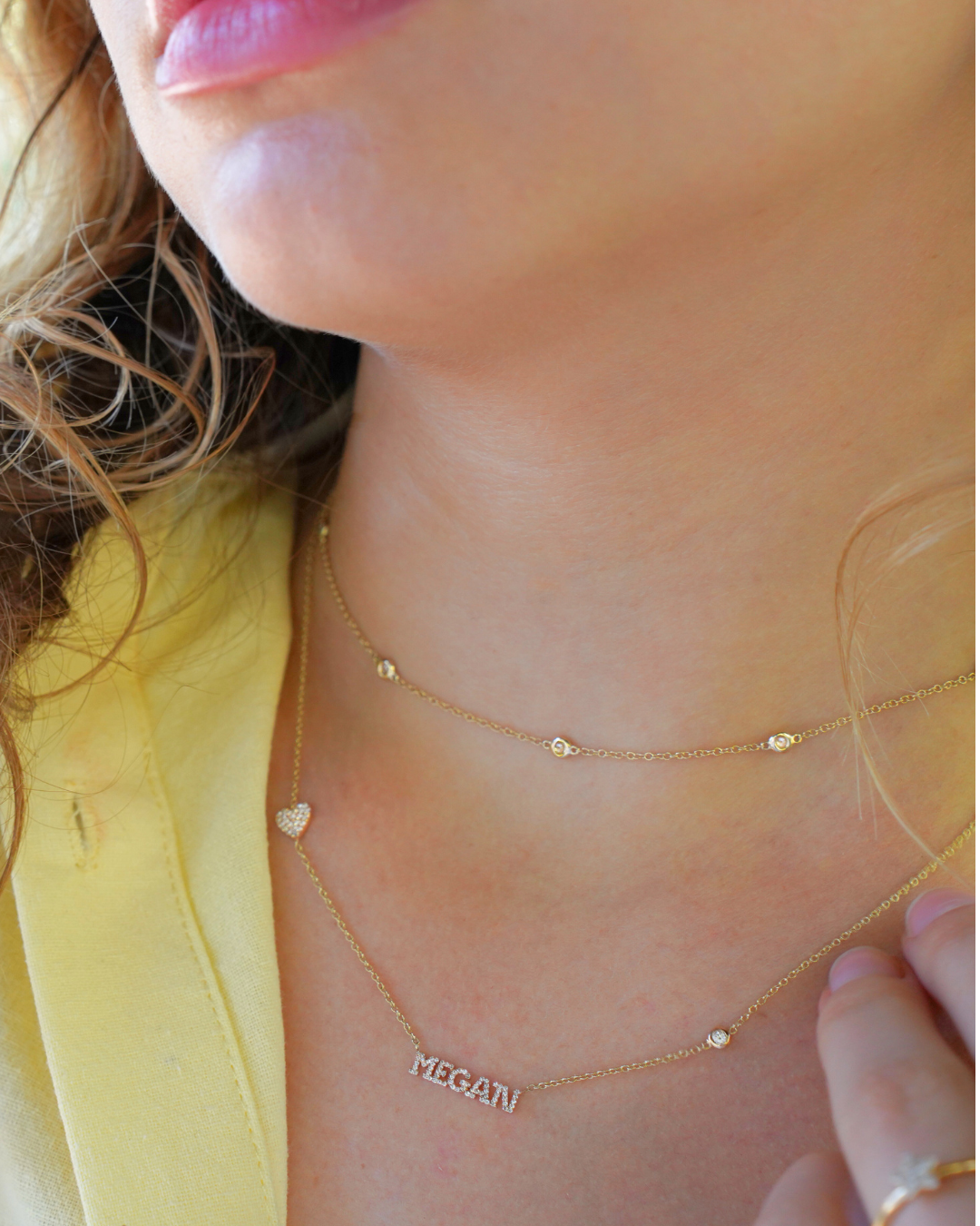 Itty Bitty | Mini Diamond Nameplate Necklace