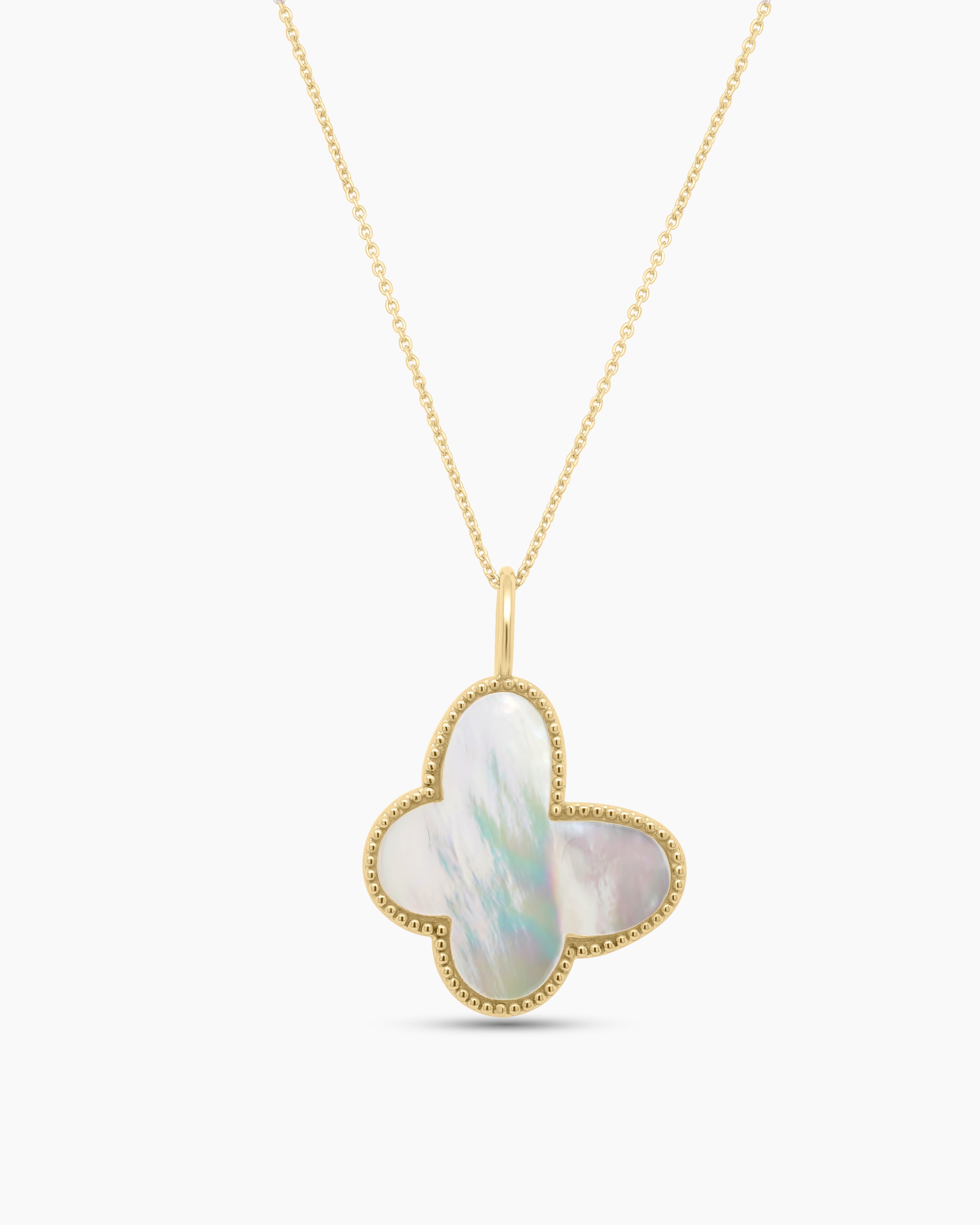Mother-of-Pearl Butterfly Pendant Necklace