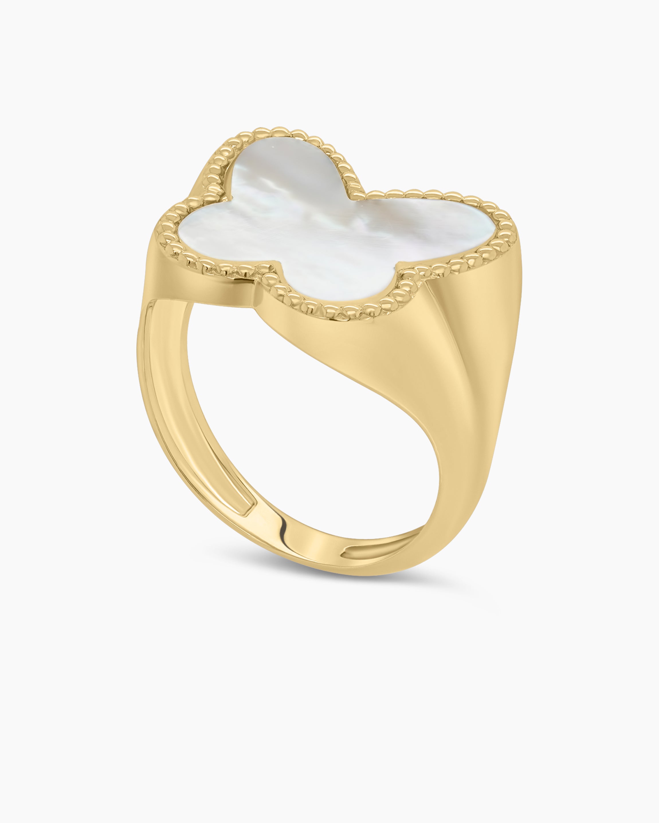 Small Mother of Pearl Bubble Butterfly Ring