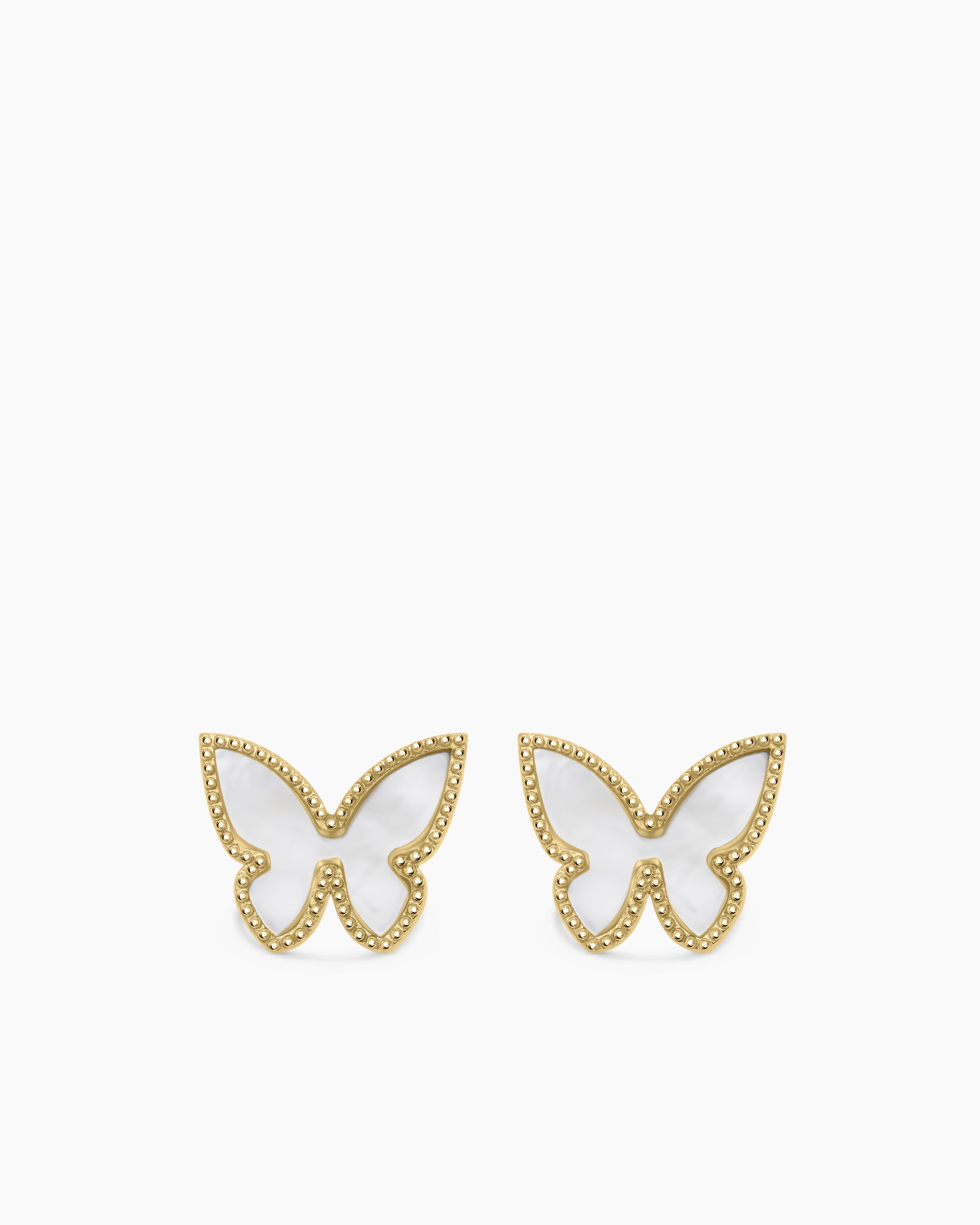 Mother of Pearl Butterfly Stud Earrings