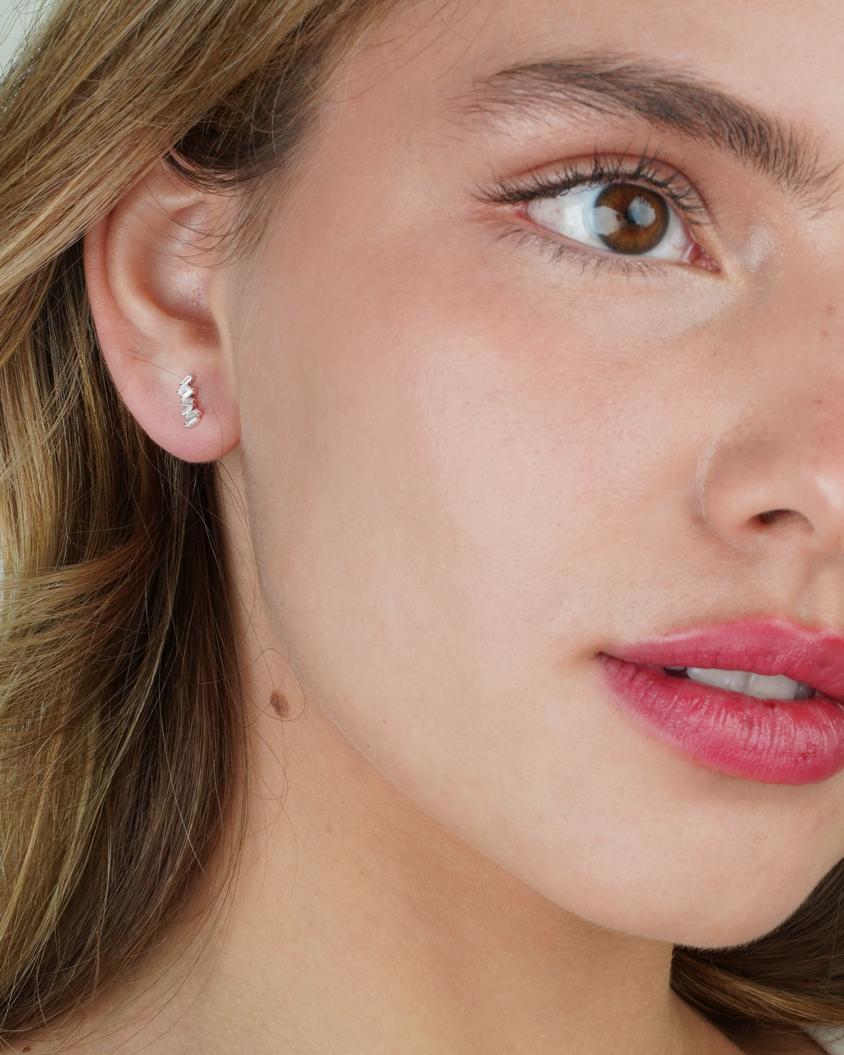 Diamond Baguette Stud Earrings