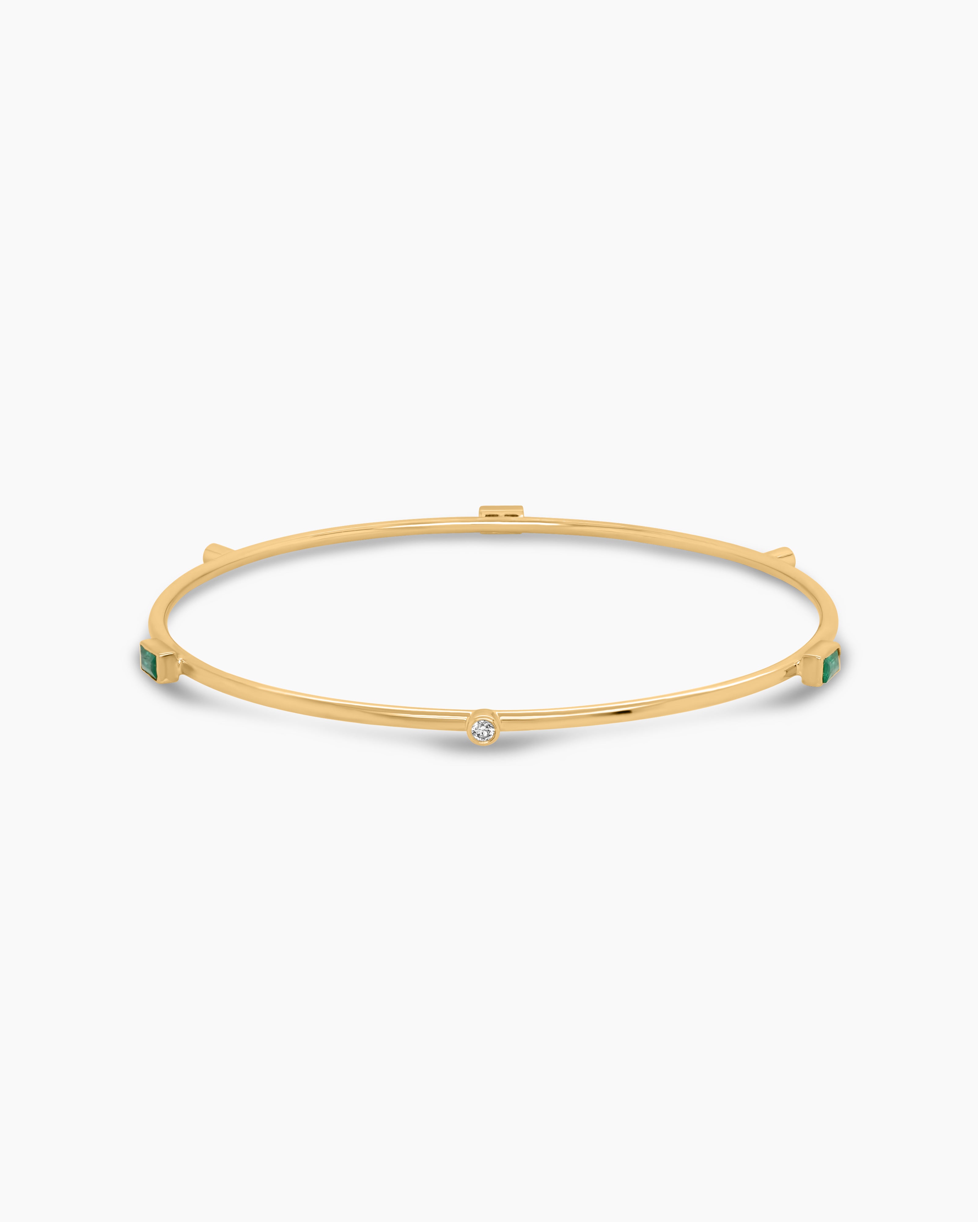 Colette | Emerald Baguette Bangle Bracelet