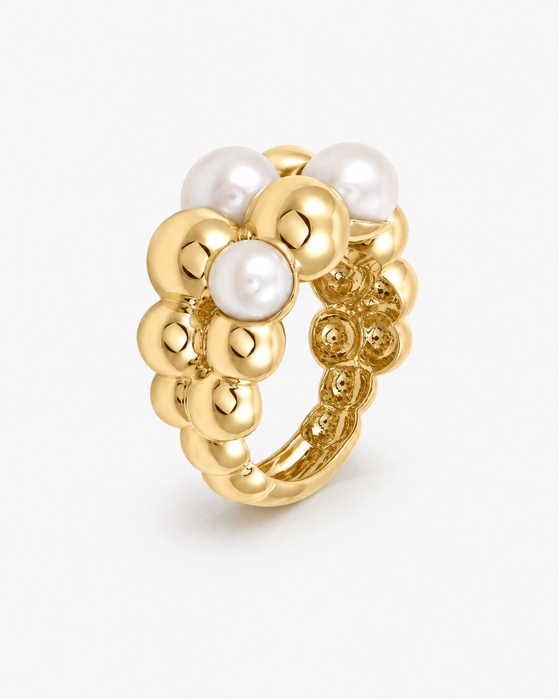 Spritz | Gold and Pearl Bubble Ring