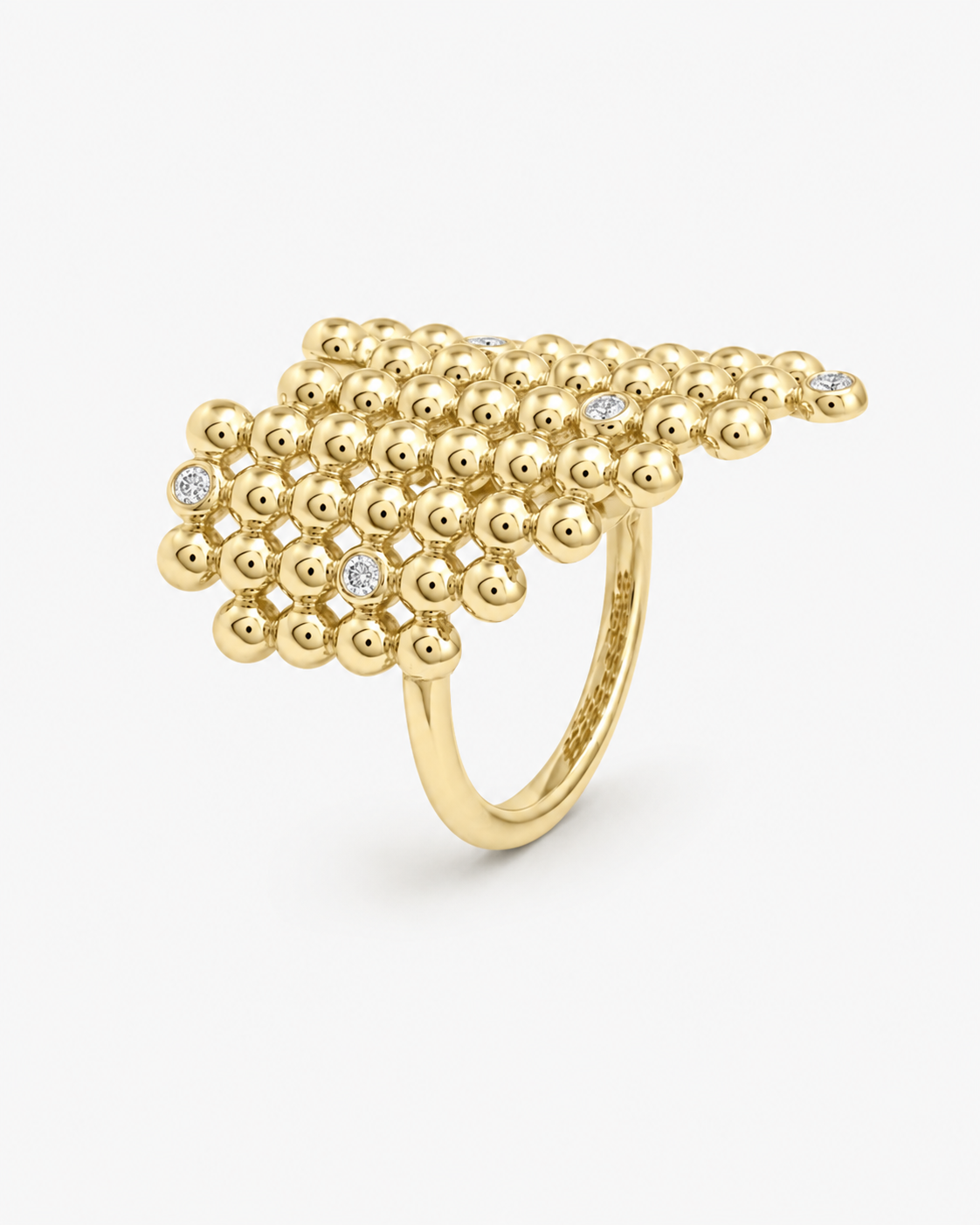 Burst | Gold and Diamond Bubble Heart Ring