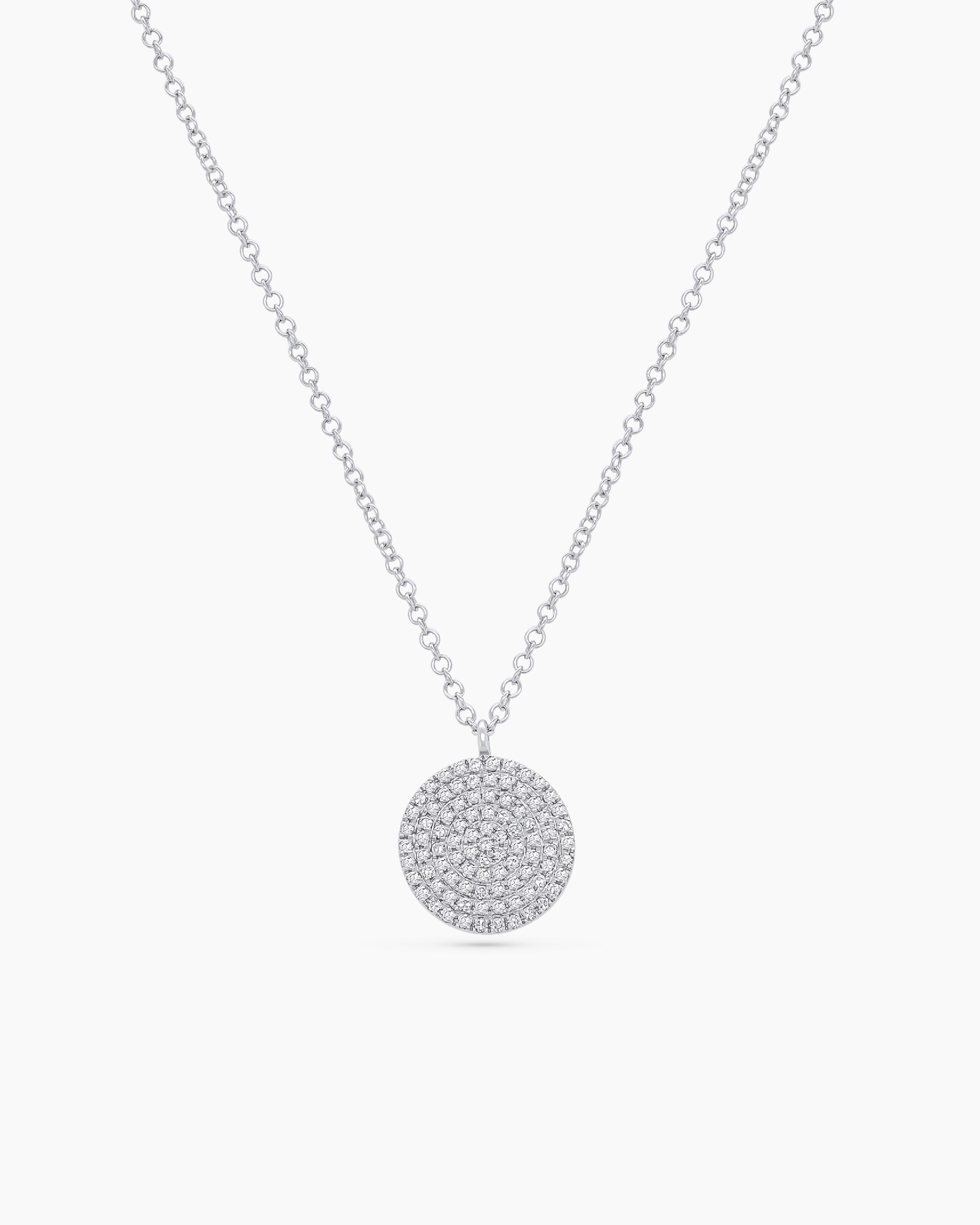 Disco | Diamond Disc Pendant Chain Necklace
