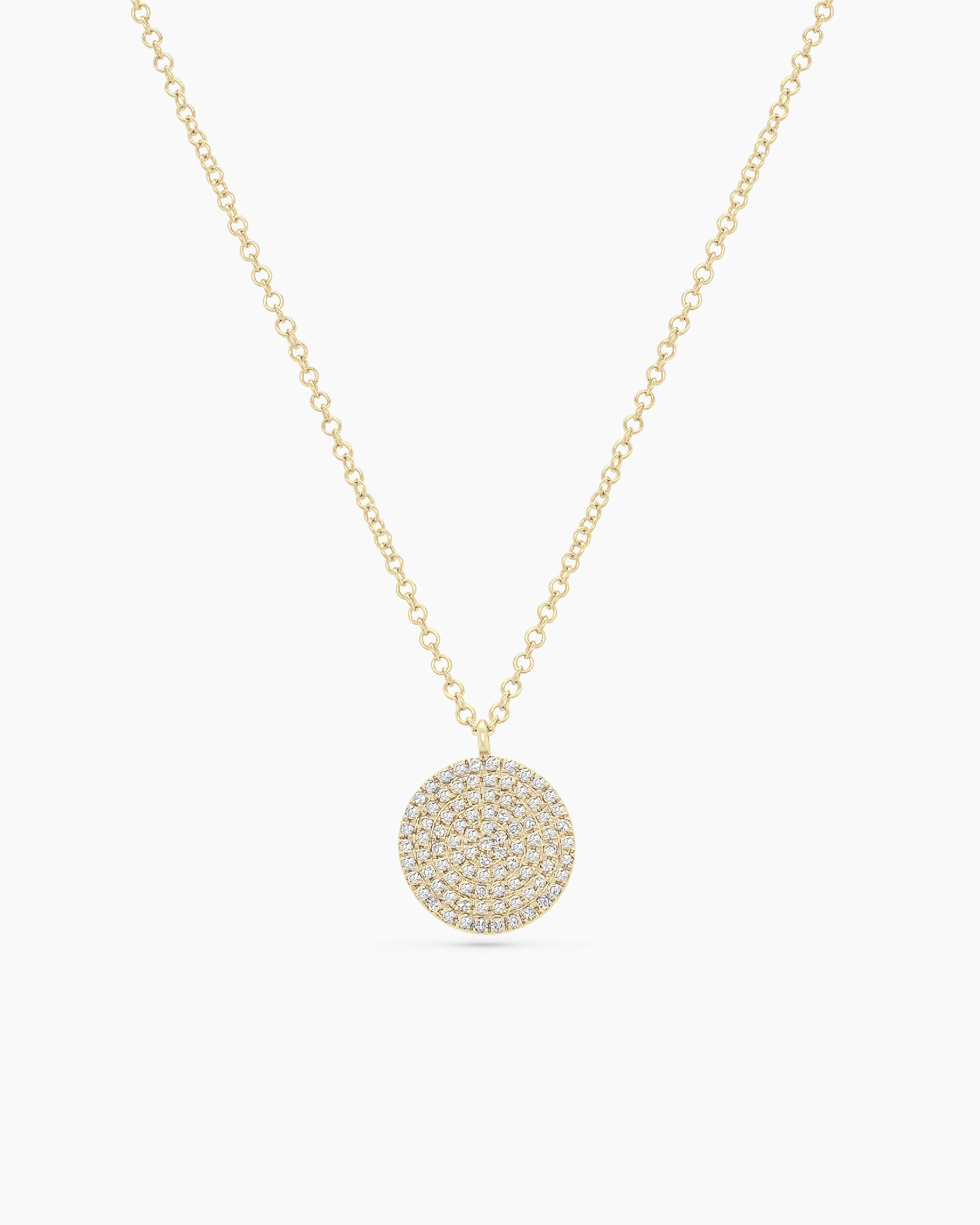 Disco | Diamond Disc Pendant Chain Necklace