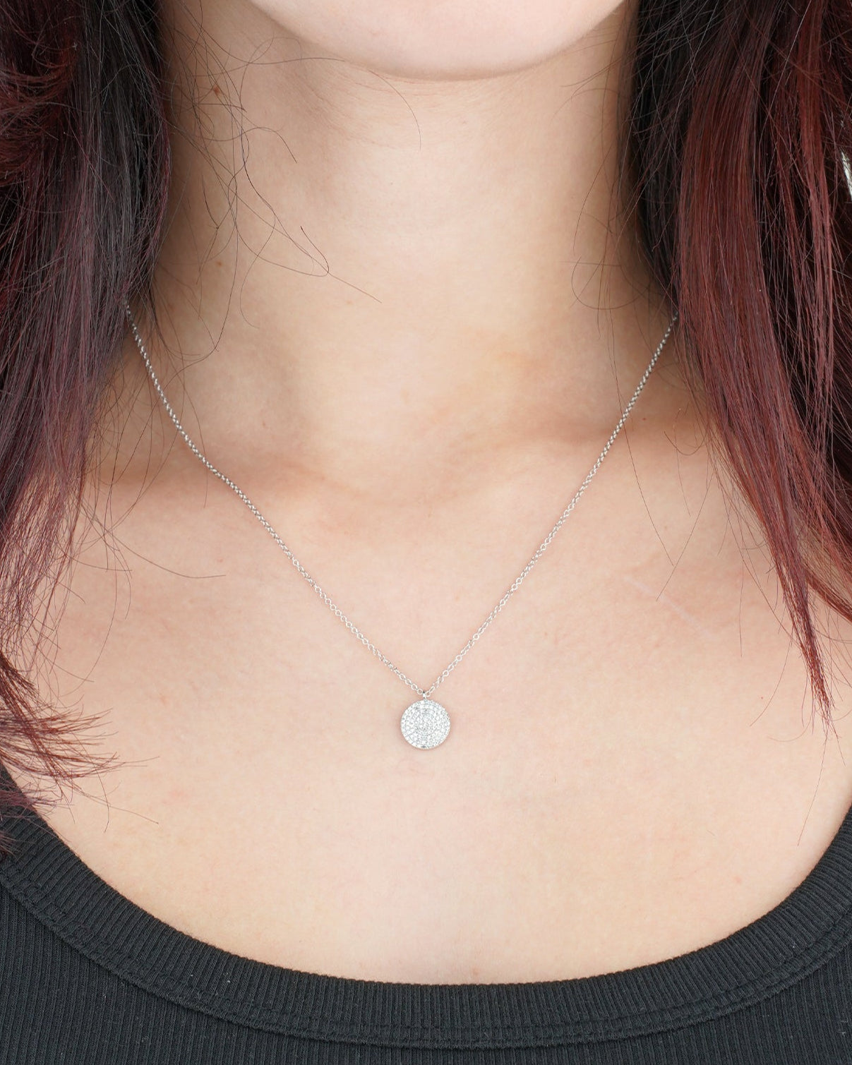 Disco | Diamond Disc Pendant Chain Necklace