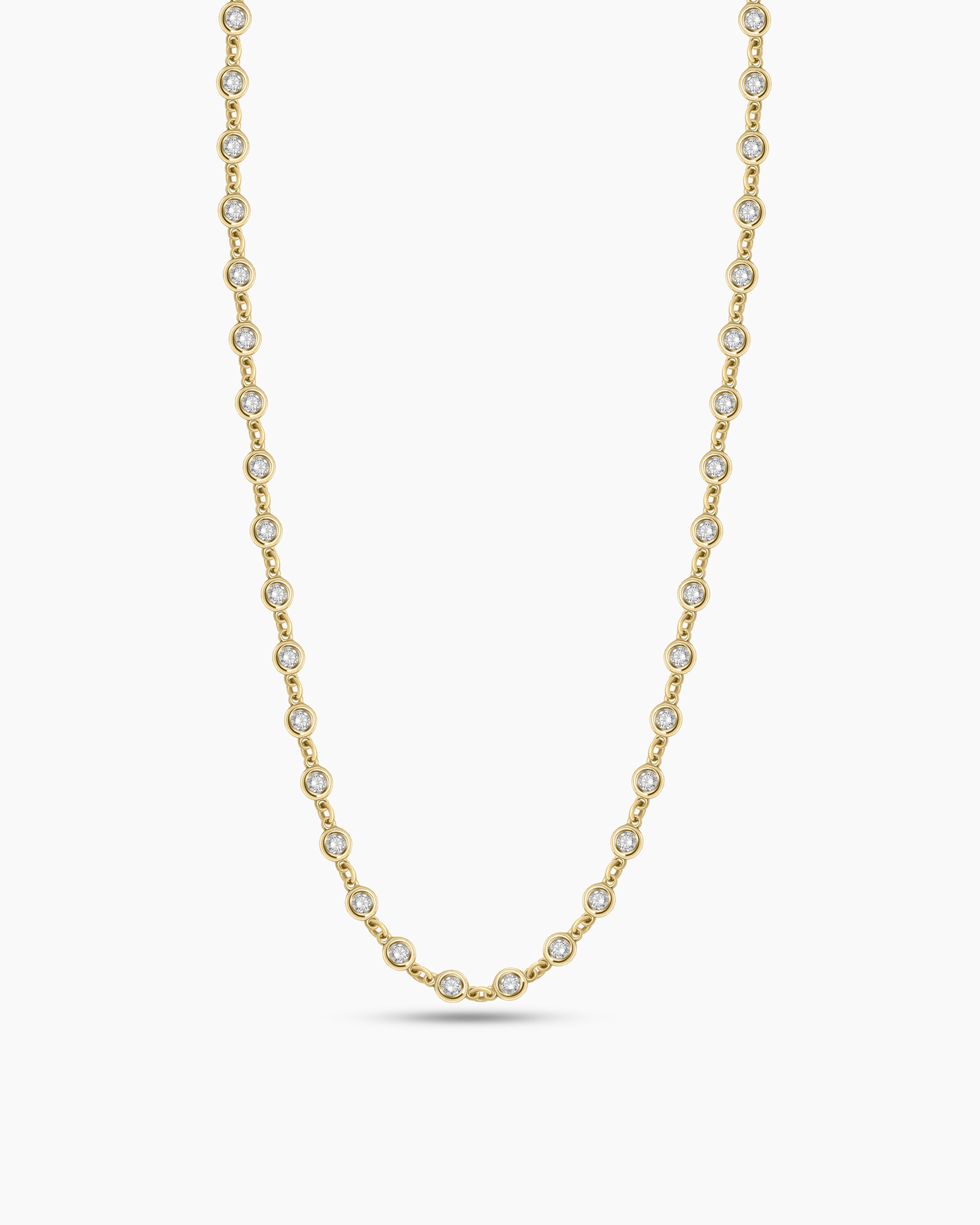 Sparkles By the Yard | Diamond Bezel Chain Necklace
