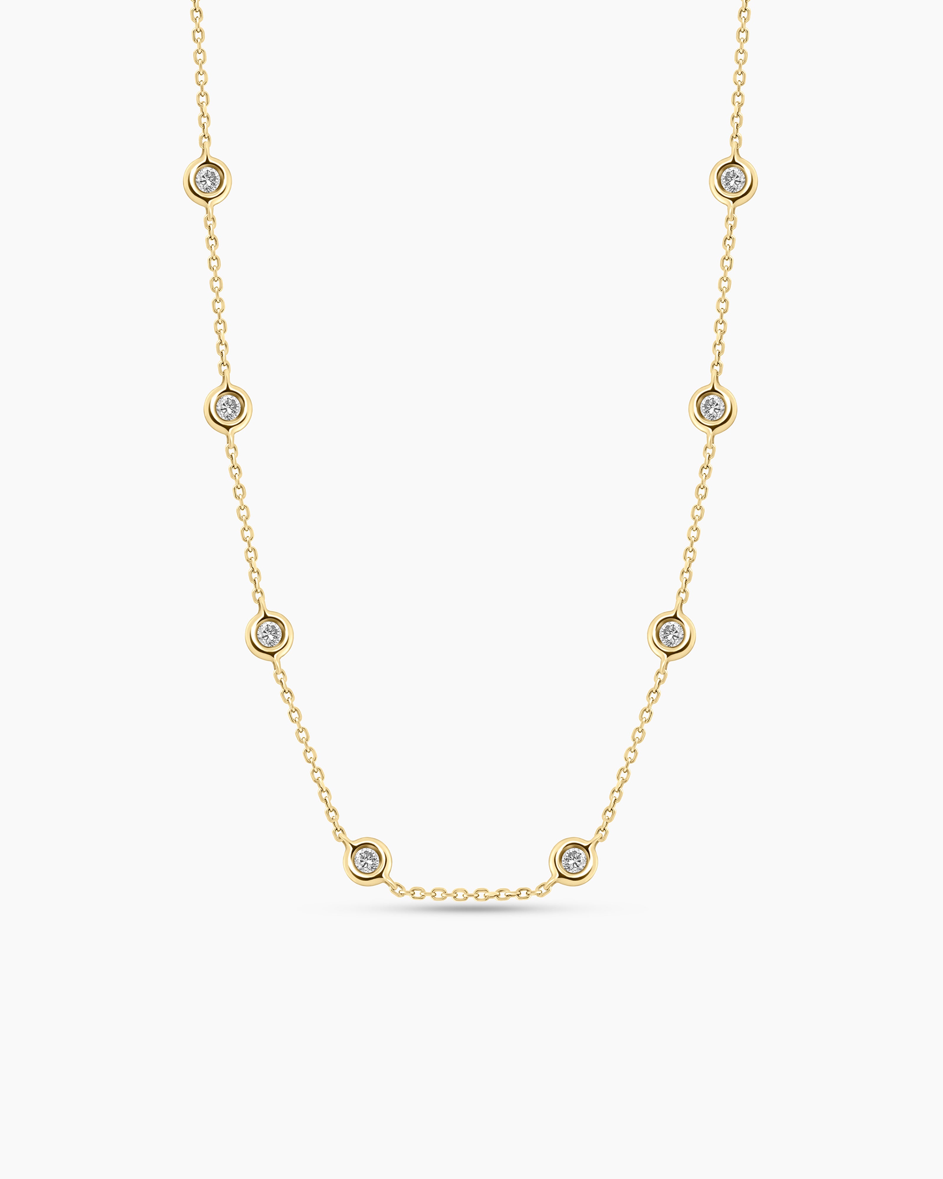 Sparkles By the Yard| Large Diamond Bezel Chain Necklace