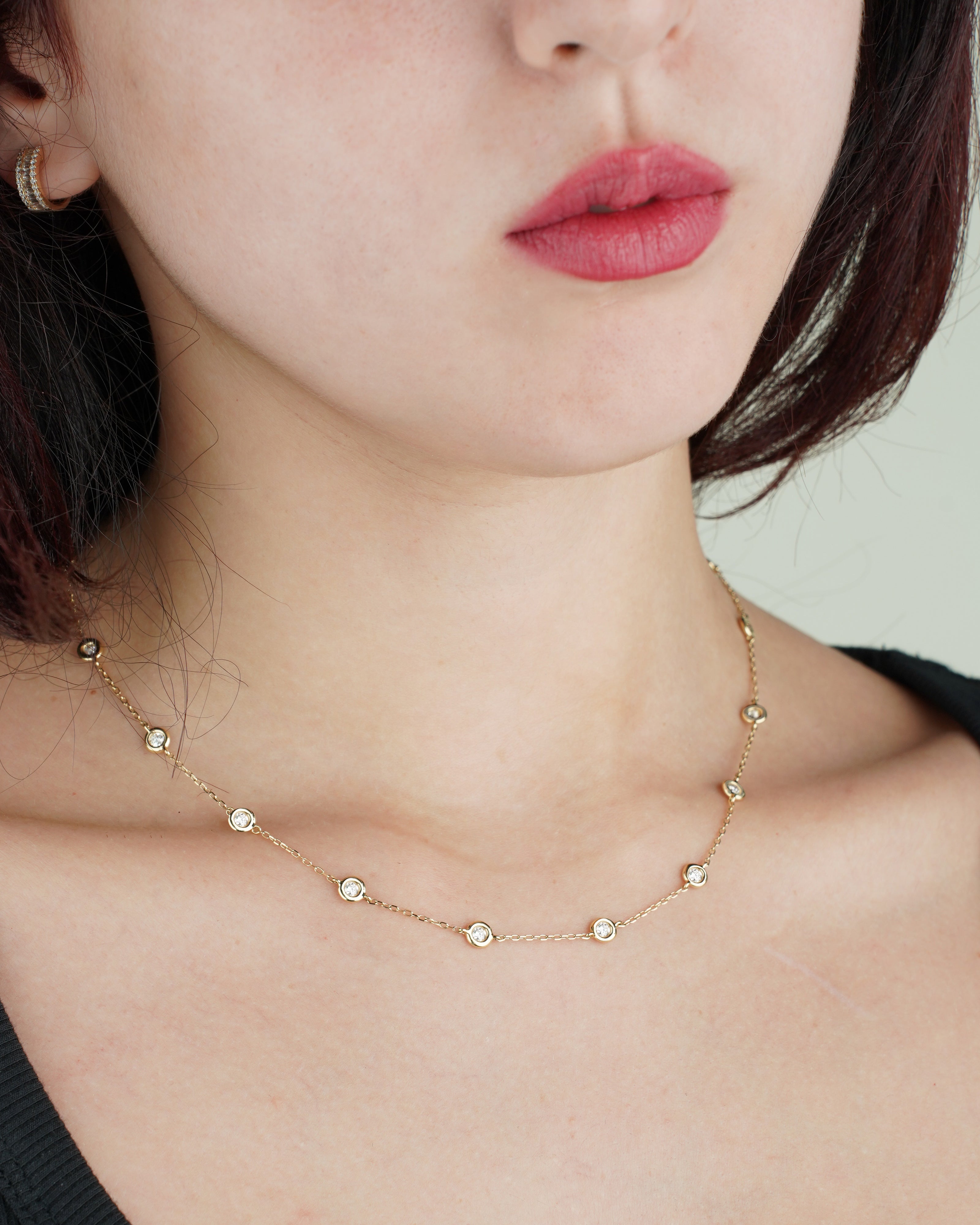 Sparkles By the Yard| Large Diamond Bezel Chain Necklace