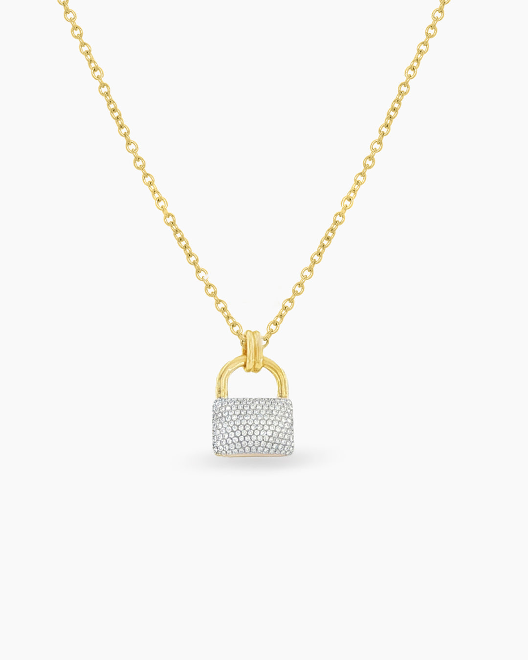 Harmony | Small Pave Set Diamond Locket Pendant Chain Necklace