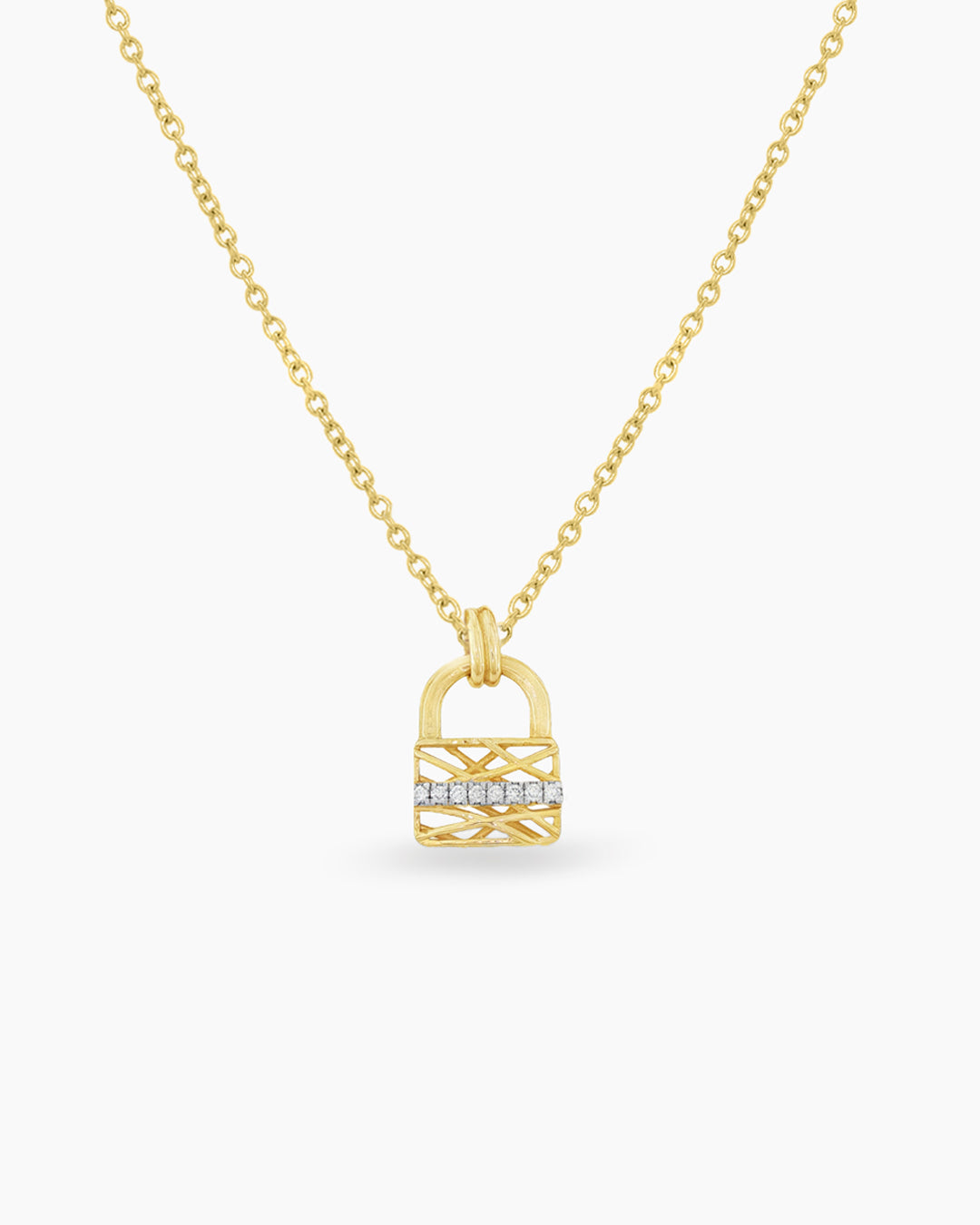 Destiny | Small Diamond Accent Locket Pendant Chain Necklace