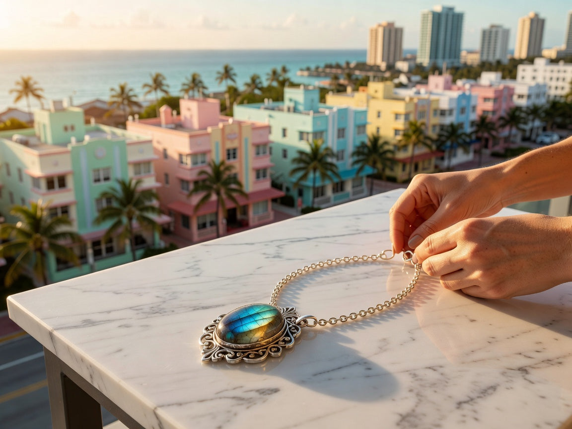 Rock Your Style with Custom Labradorite Statement Necklaces in Miami