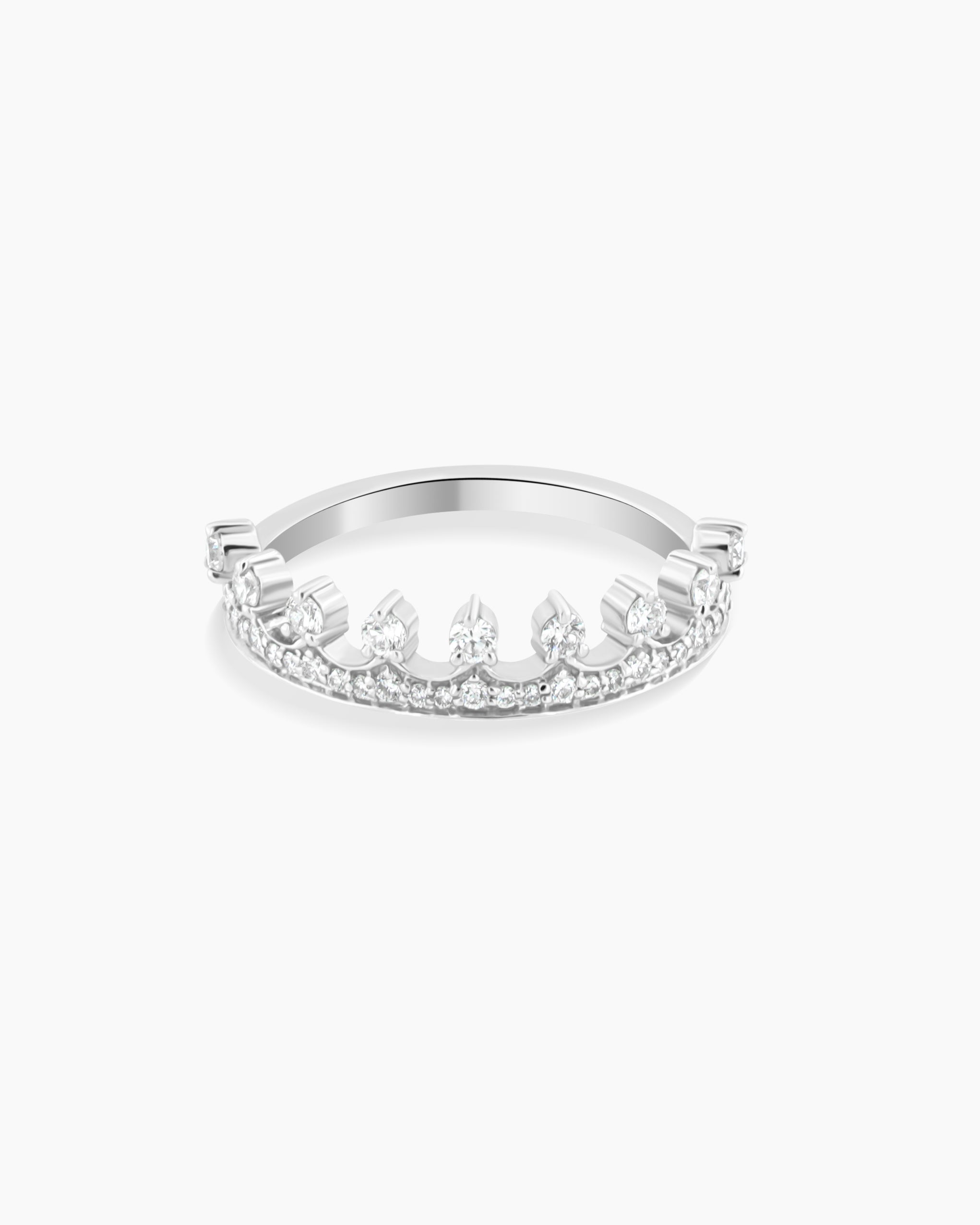 White Gold Thin Diamond Band Ring