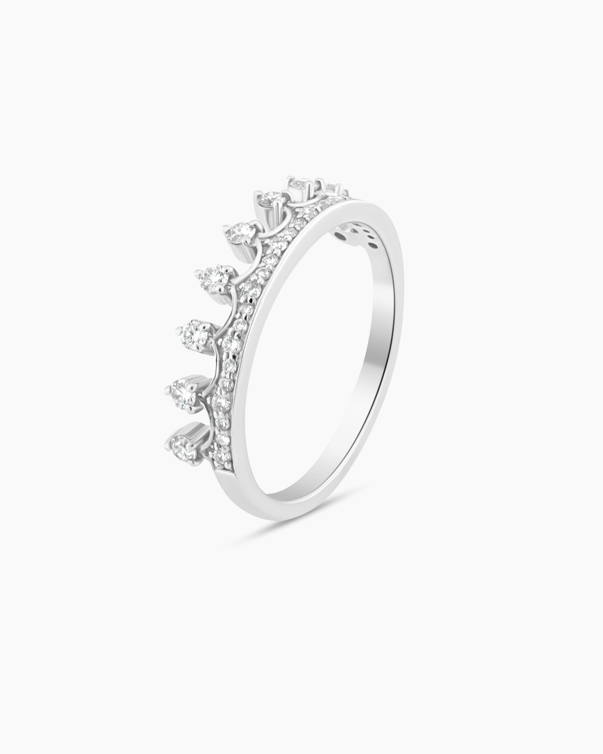 White Gold Thin Diamond Band Ring
