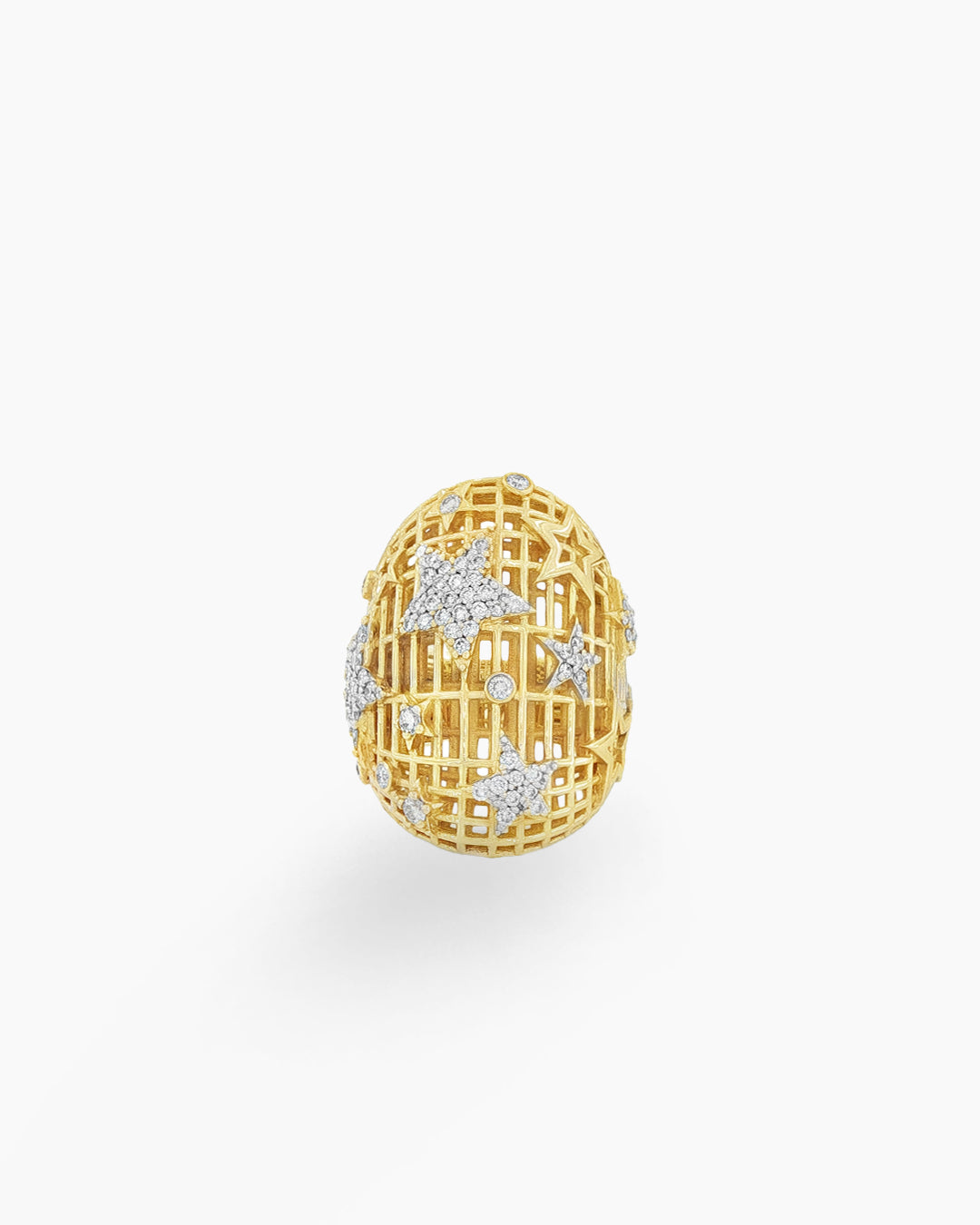 Astral Cage | Large Diamond Star Dome Statement Ring
