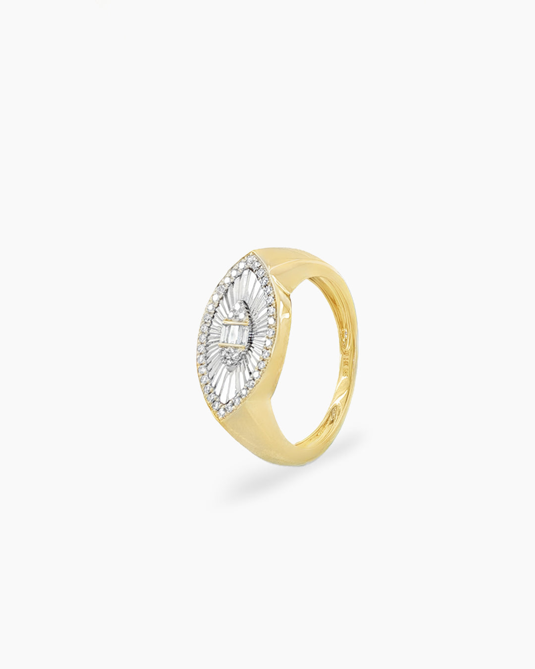 Marbella | Marquise Diamond Fluted Signet Ring