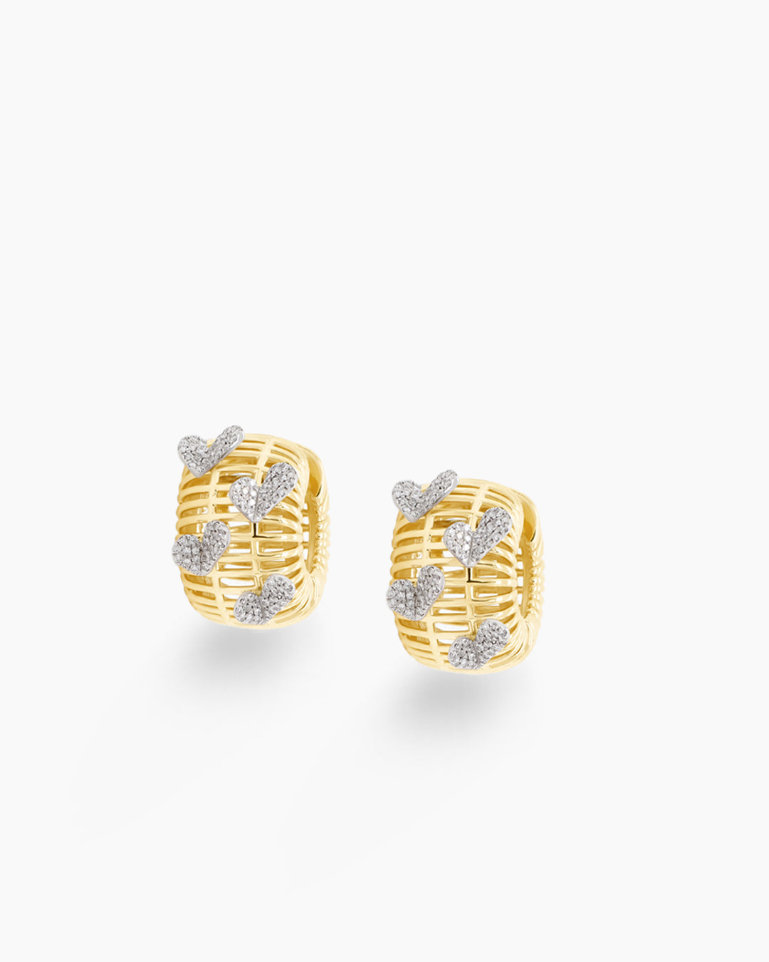 Hearts in Orbit | Multi Heart Diamond Hoop Earrings