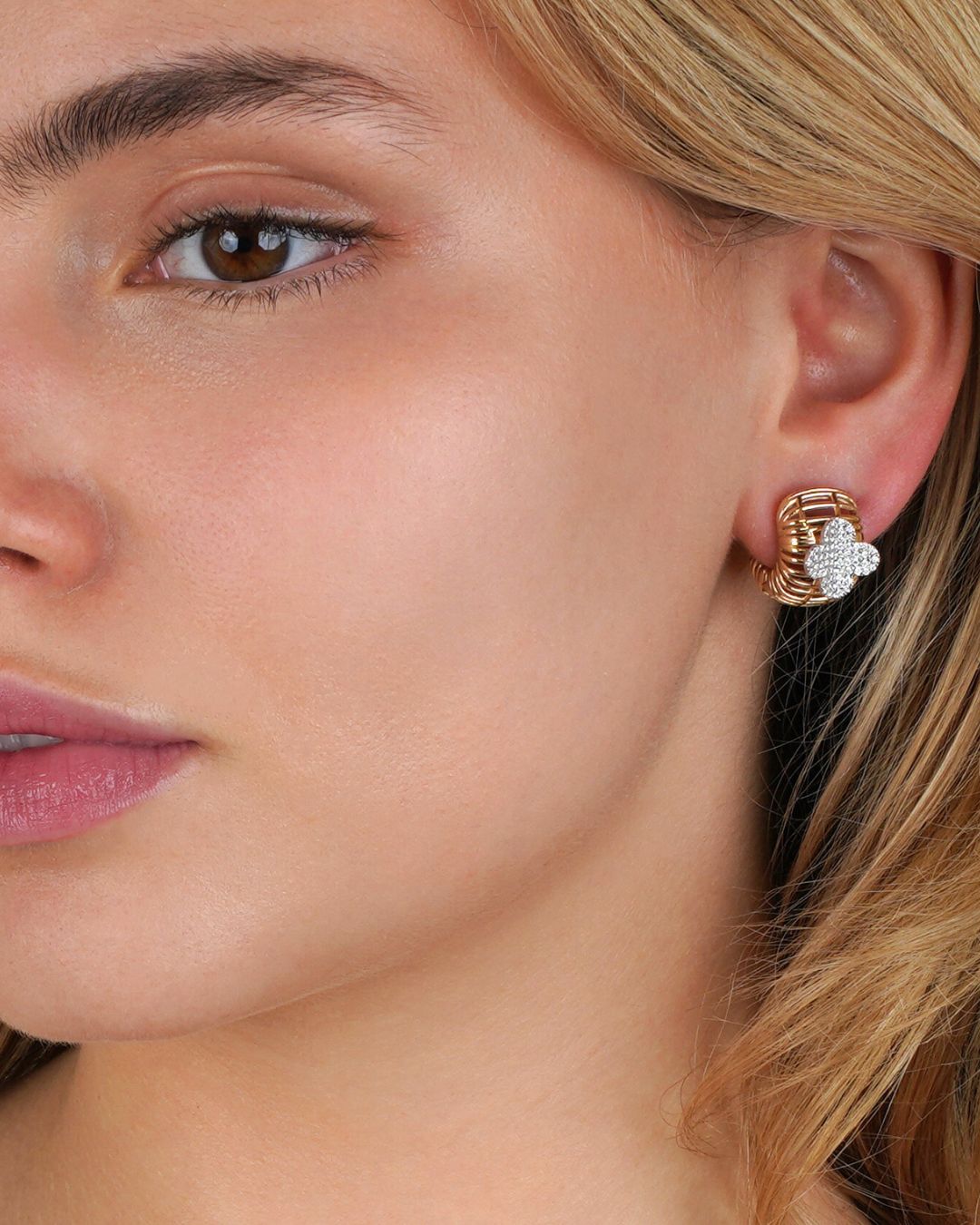 Starlit Clover | Clover Diamond Hoop Earrings