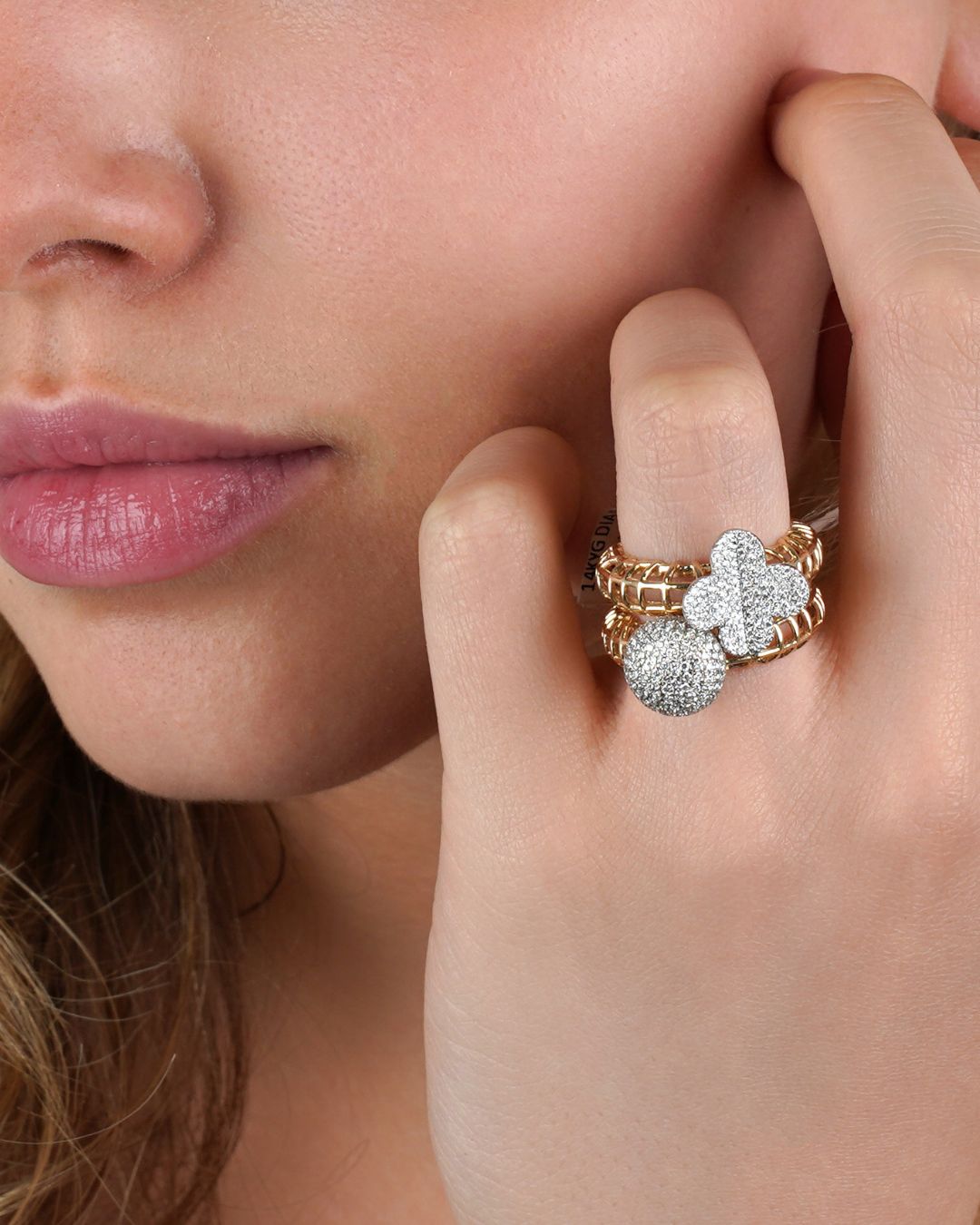 Serendipity | Diamond Ball Accent Stackable Ring
