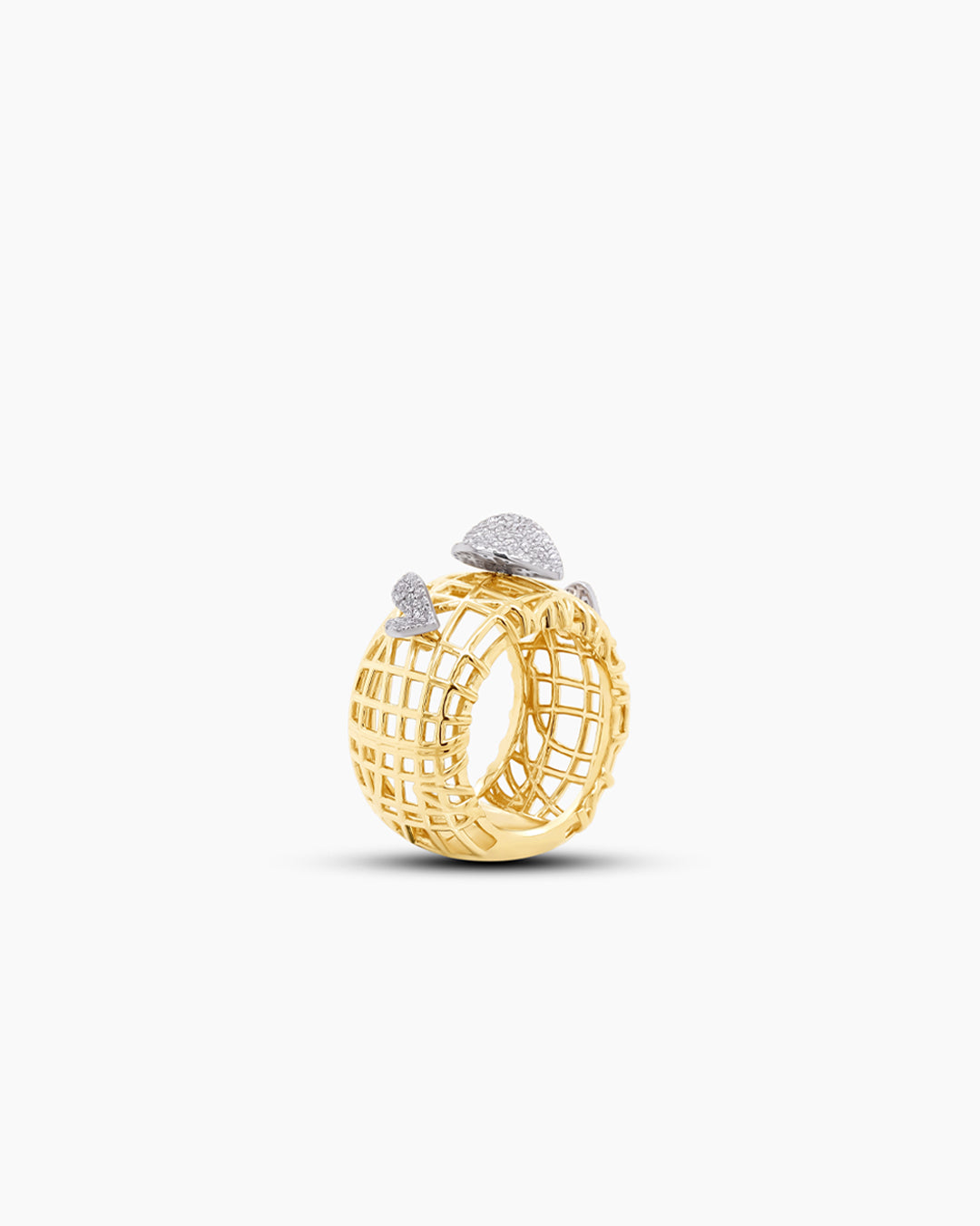 Eclipsed Hearts | Triple Diamond Heart Statement Band Ring
