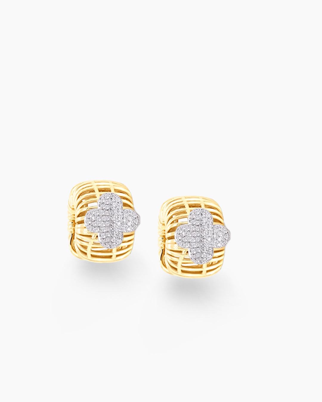 Starlit Clover | Clover Diamond Hoop Earrings