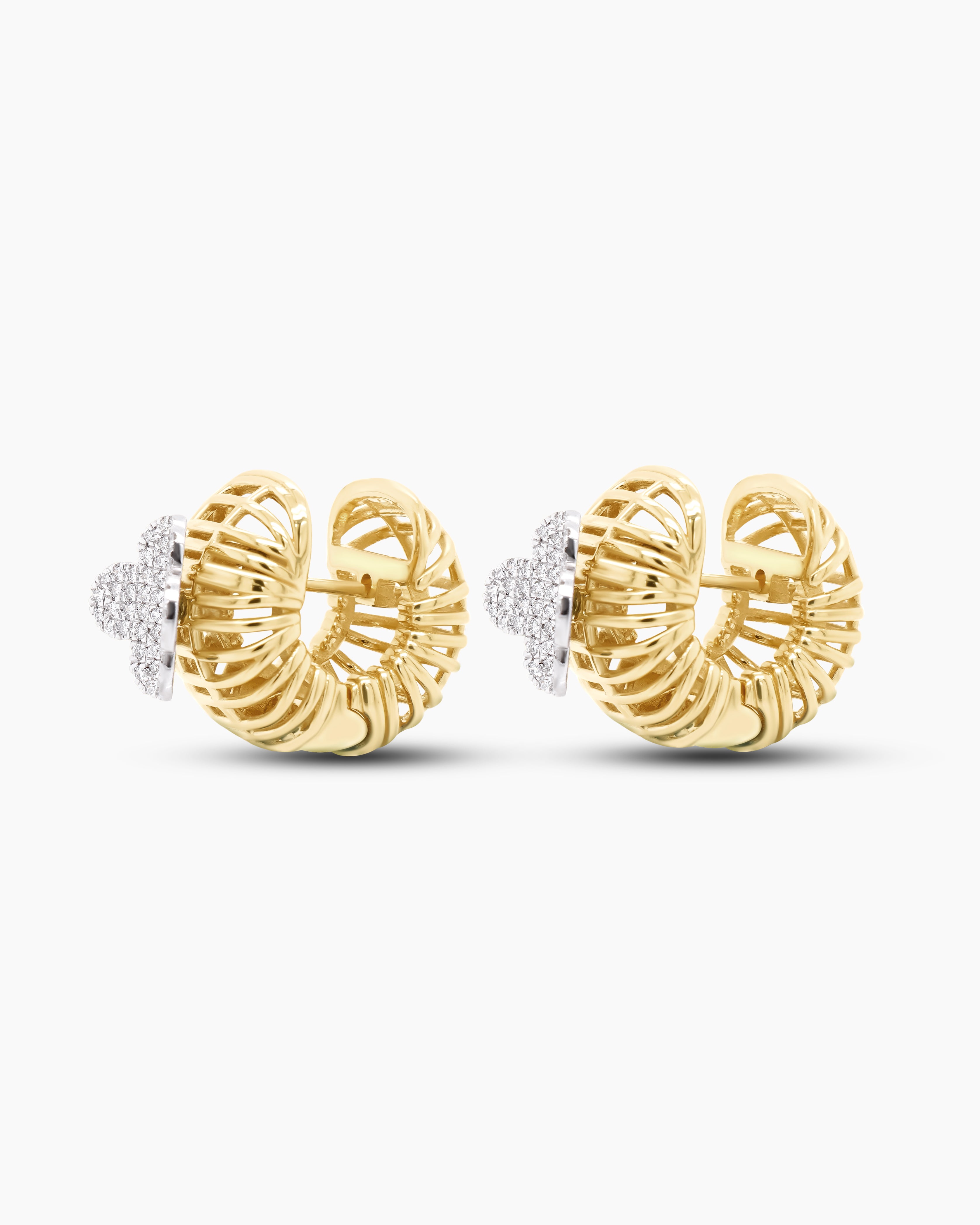 Starlit Clover | Clover Diamond Hoop Earrings