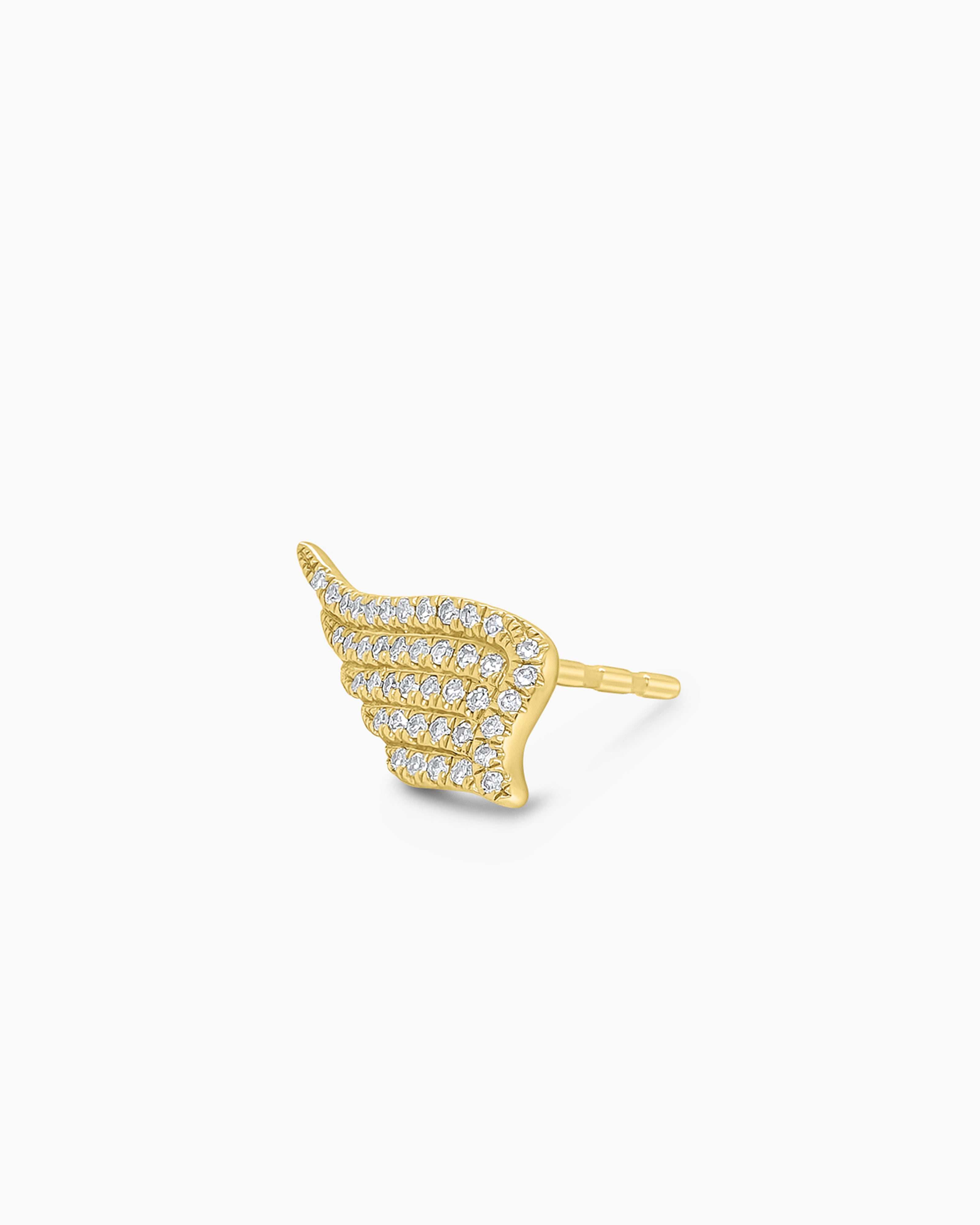 Diamond Pave Wing Stud Earrings