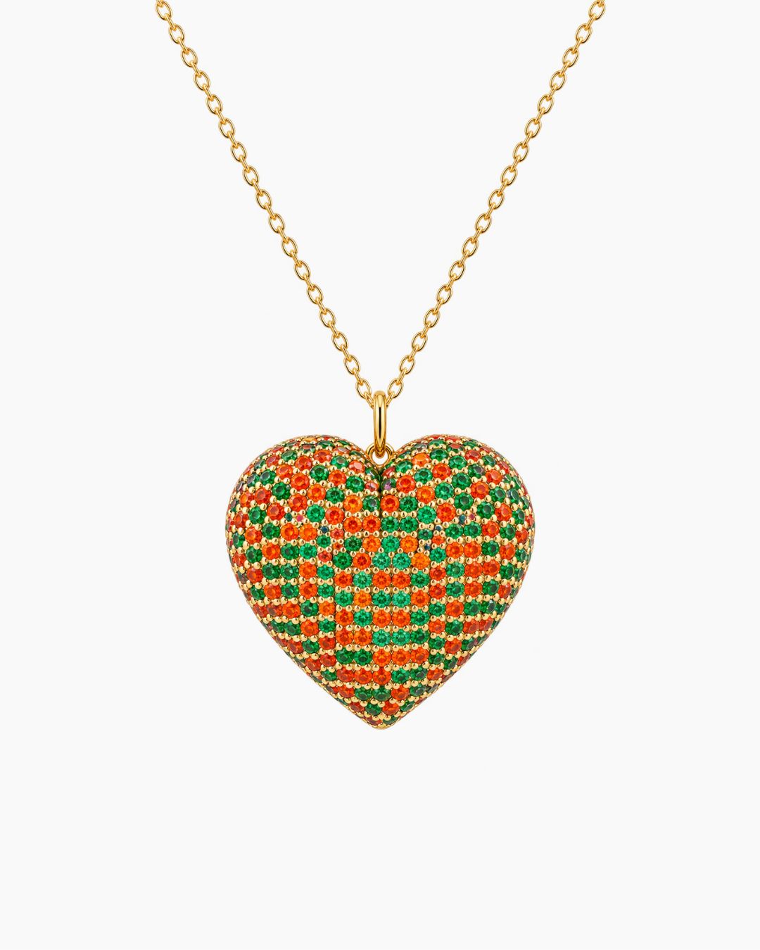 Jessica Cristobal X Rudy Santayana | Orange and Green Heart Pendant Necklace