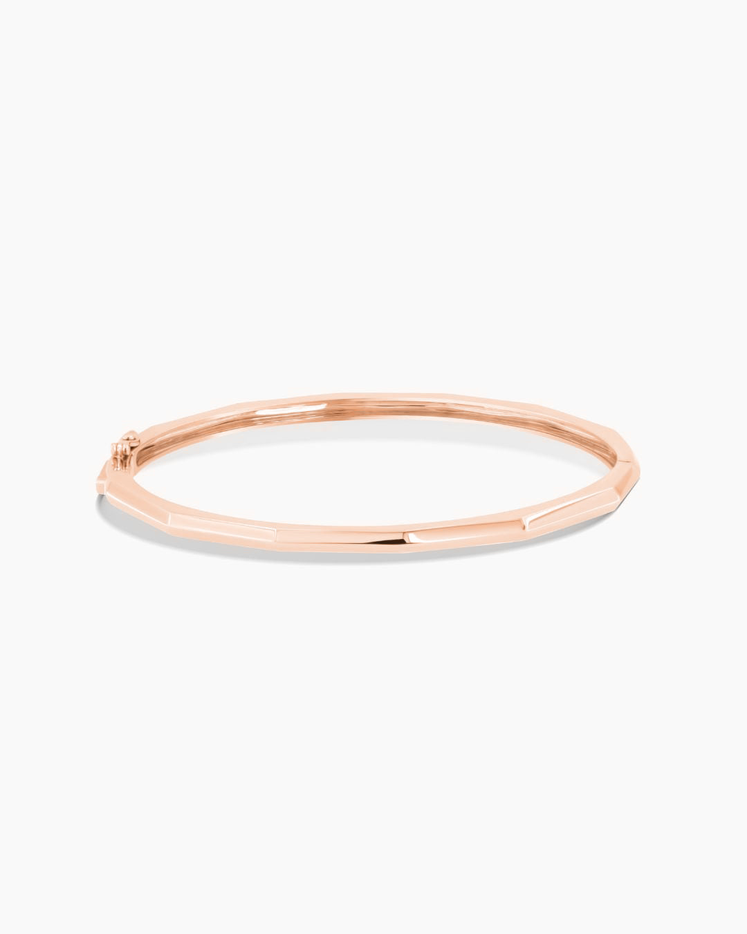 Rose Gold Scalloped Edge Hinge Bangle Bracelet