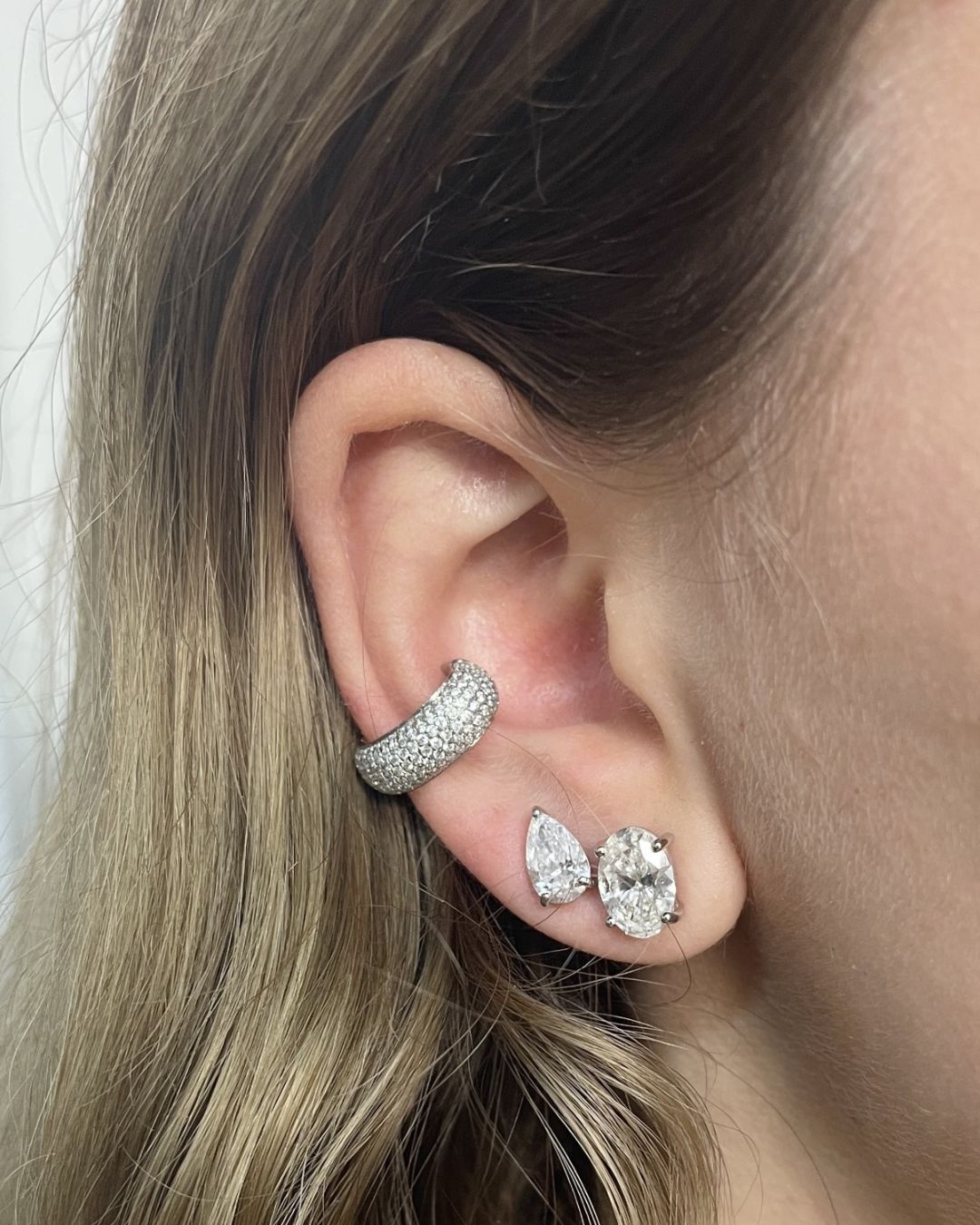 Facet | Pear Shaped Lab Diamond Stud Earrings