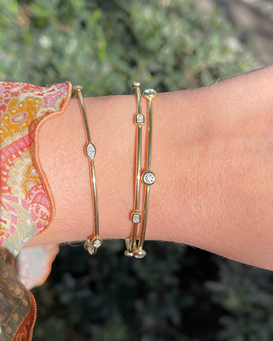 Merit | Emerald Cut Lab Diamond Bangle Bracelet