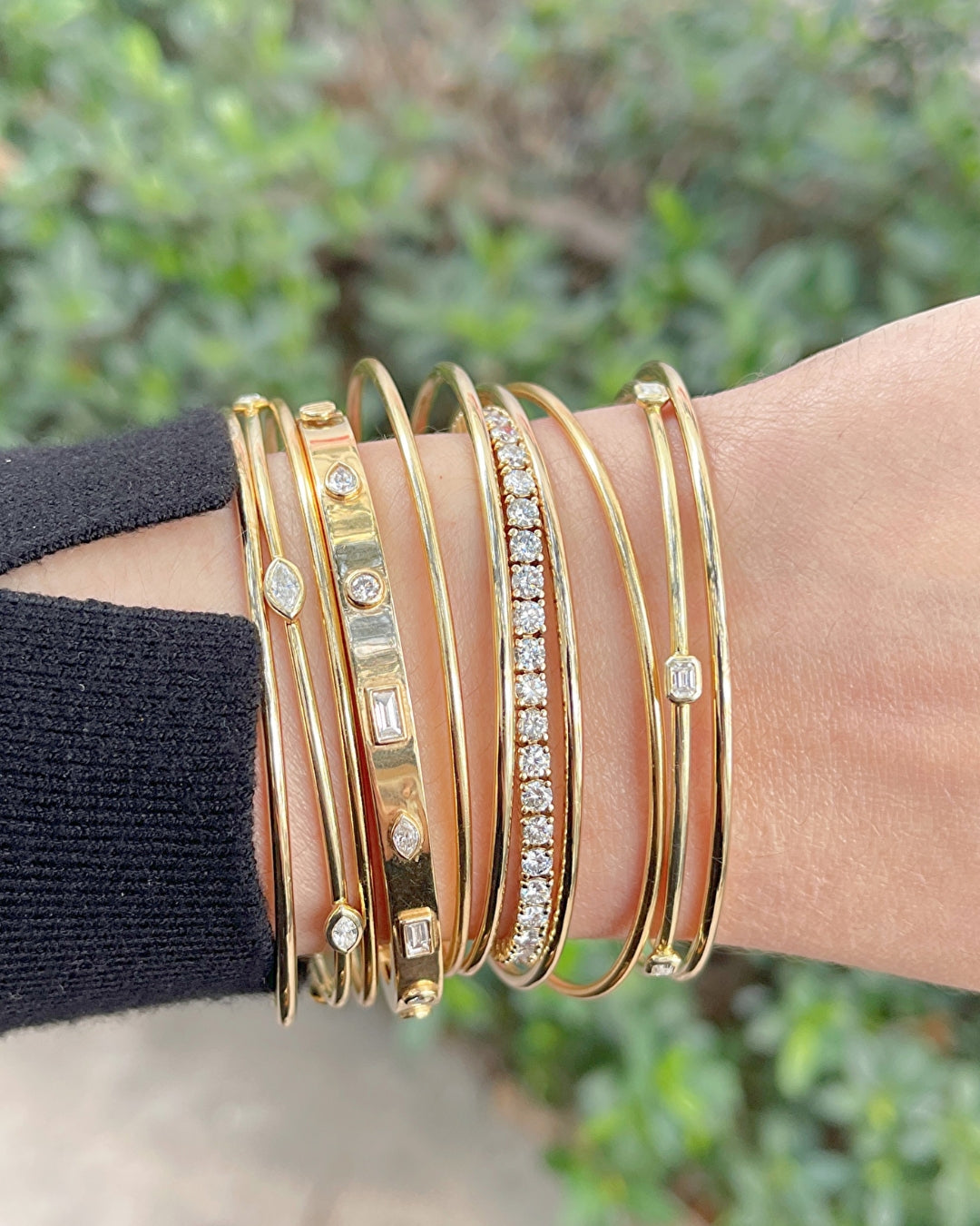 Merit | Emerald Cut Lab Diamond Bangle Bracelet