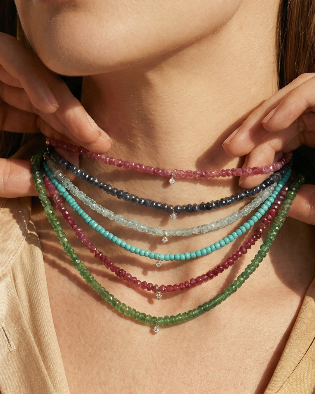 Marrakech | Diamond and Gemstone Beaded Necklace
