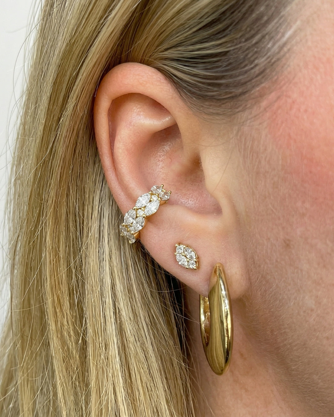 Madrid | Double Row Marquise Cut Lab Diamond Ear Cuff