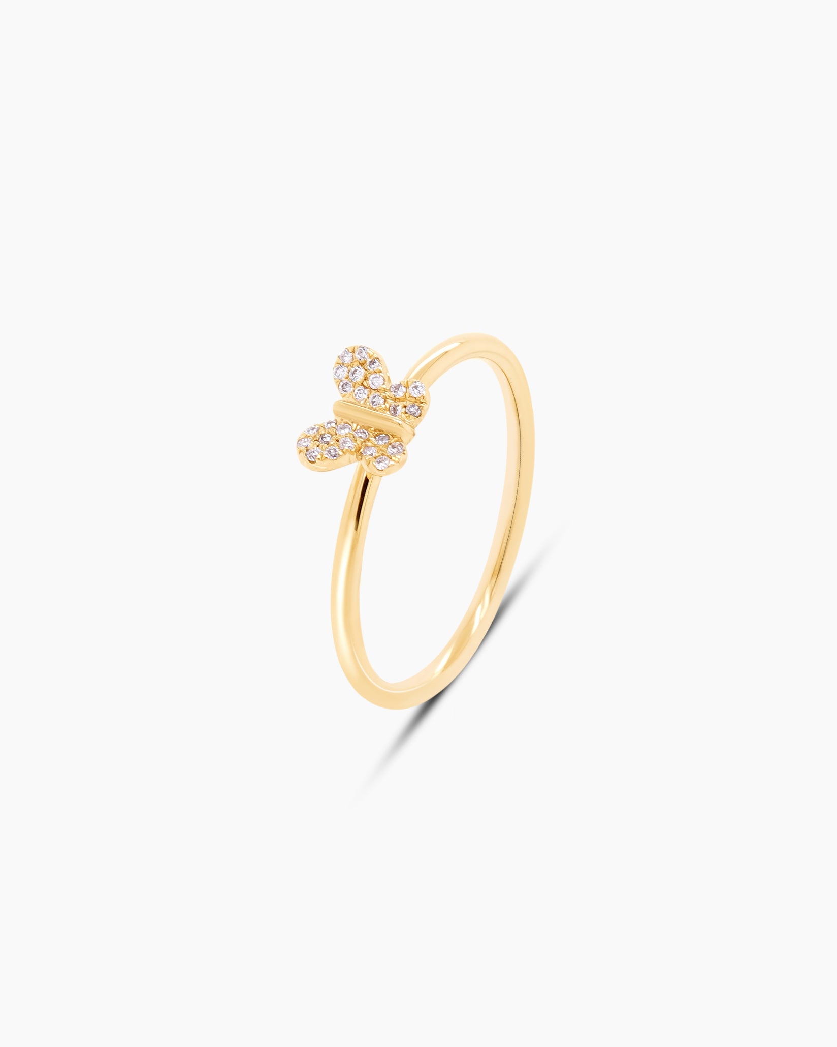 Dainty Diamond Butterfly Ring