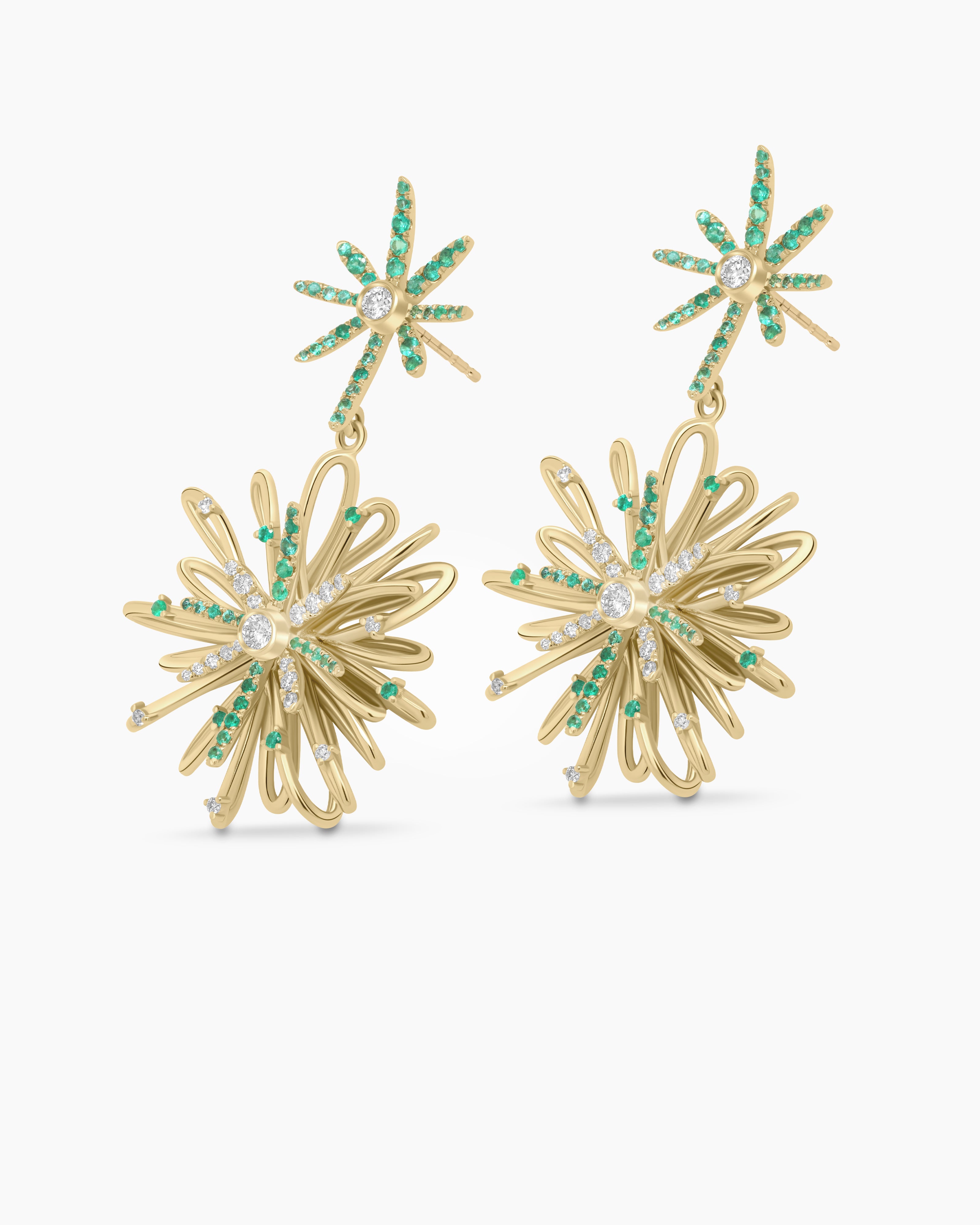 Gemstone Statement Drop Earrings