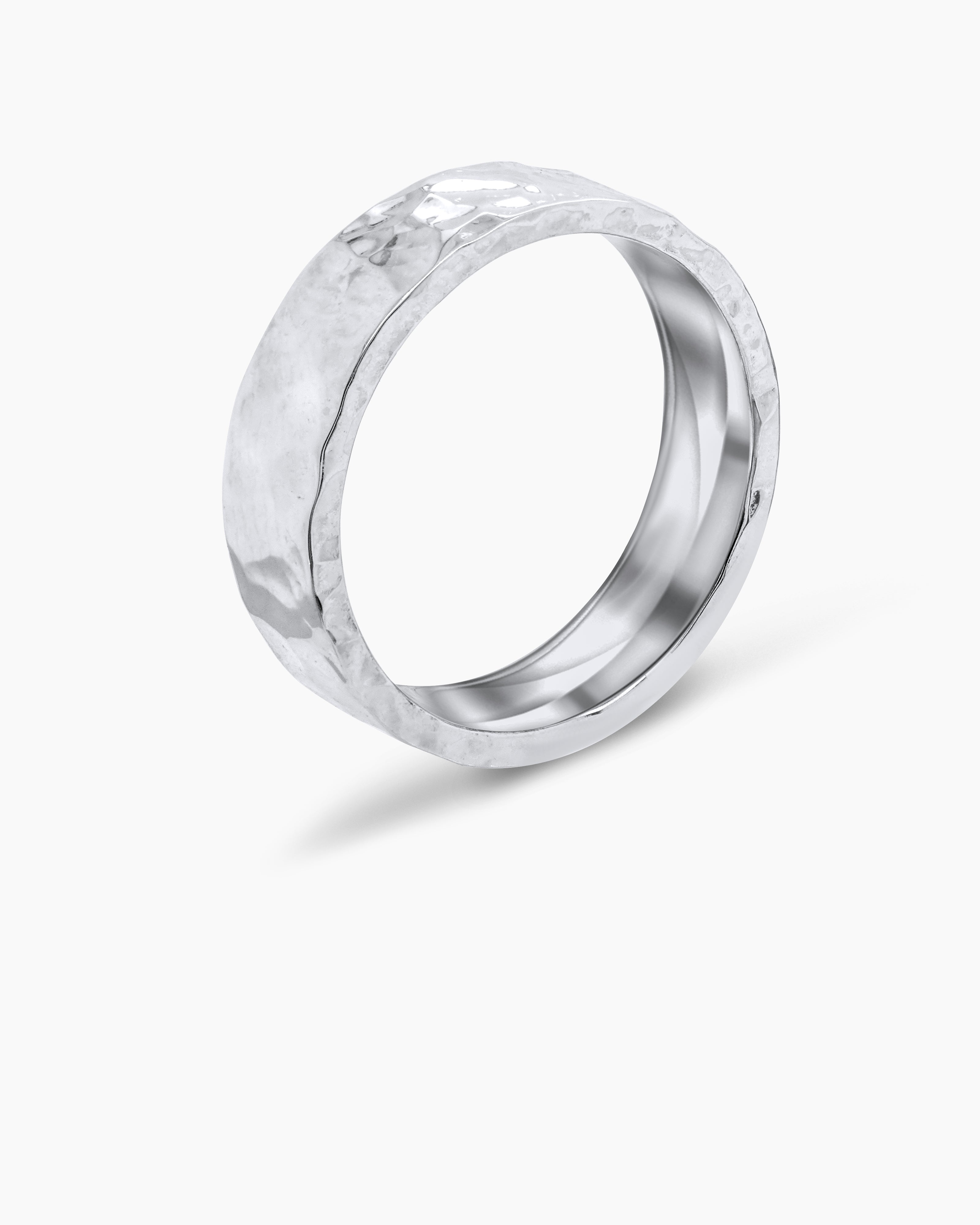 Brushed Hammered Wedding Band
